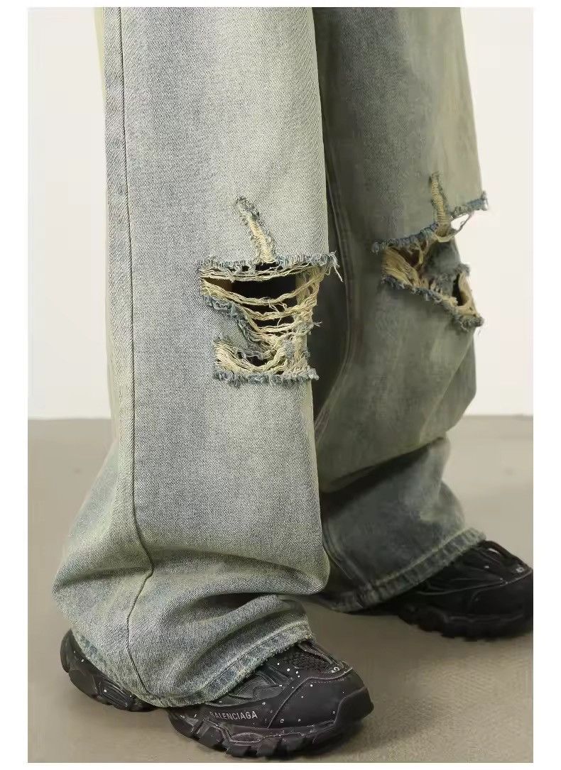 Japanese Brand × Jean Blue Ripped Jeans For Men Size US 31 - 7 Thumbnail