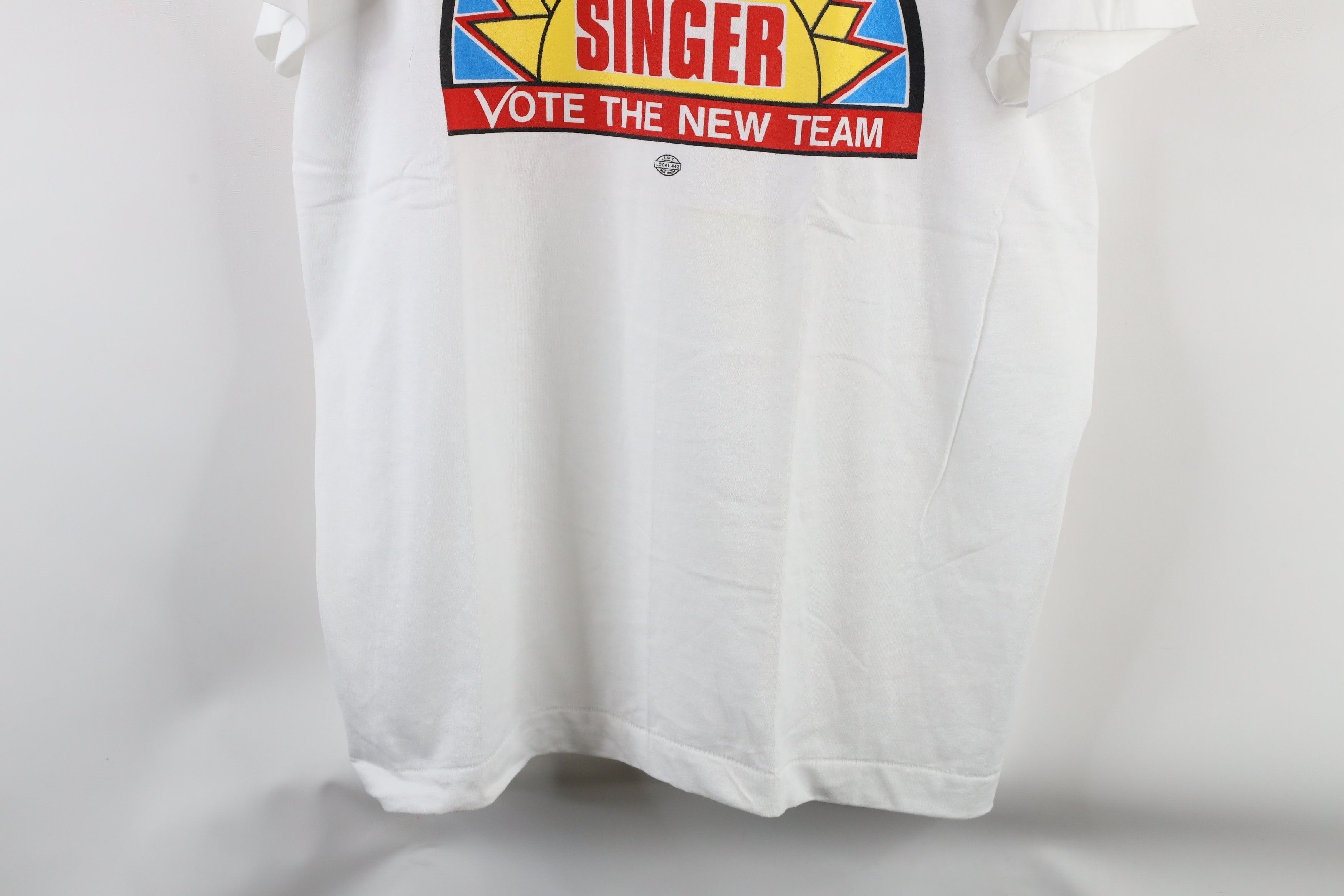 Vintage Deadstock Vintage 80s Leader Les Singer T-Shirt White USA Size US XL / EU 56 / 4 - 3 Thumbnail
