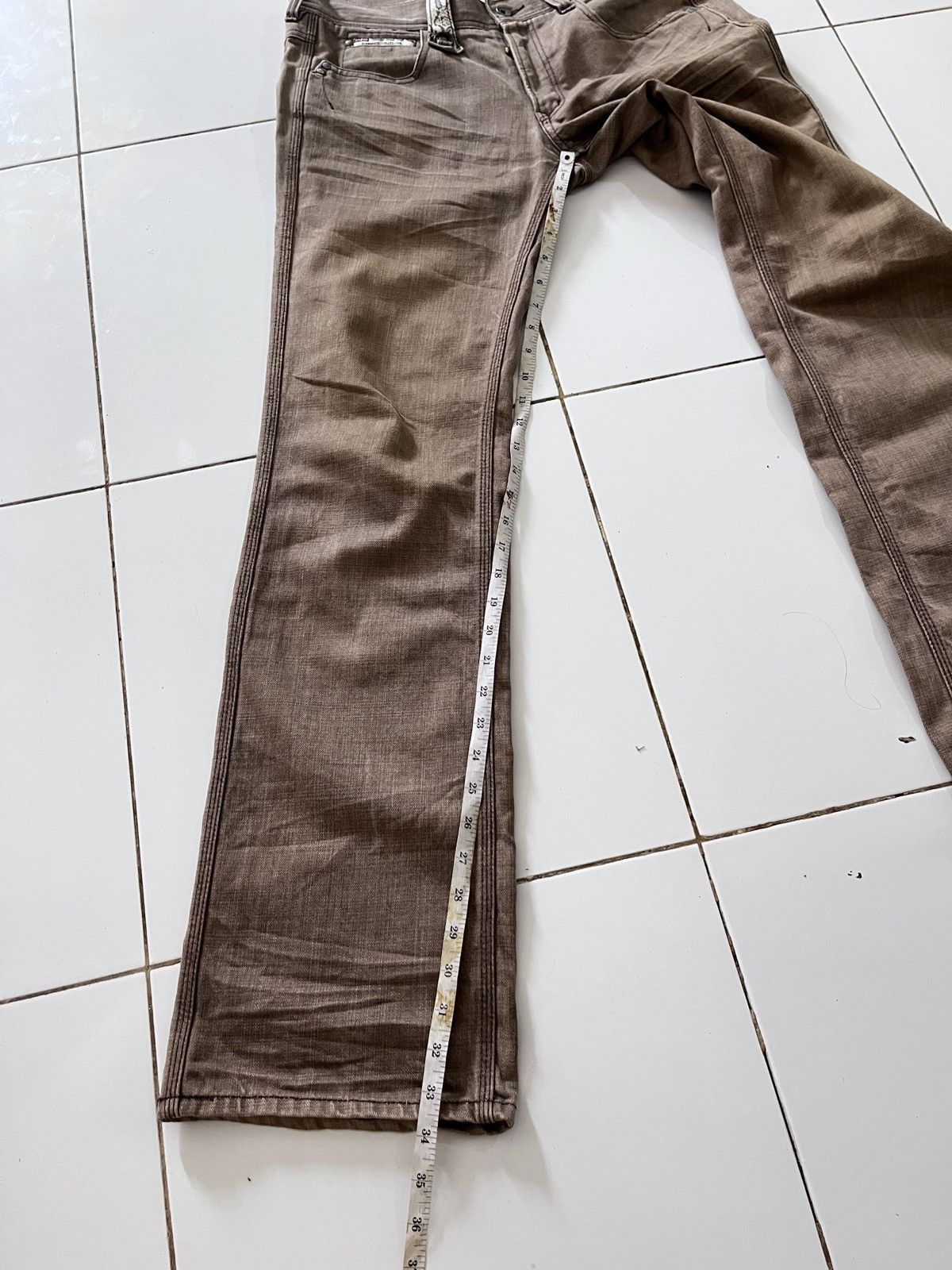 Tornado Mart JAPANESE NCFM SNAKE PHYTON FLARED JEANS Size US 33 - 16 Thumbnail