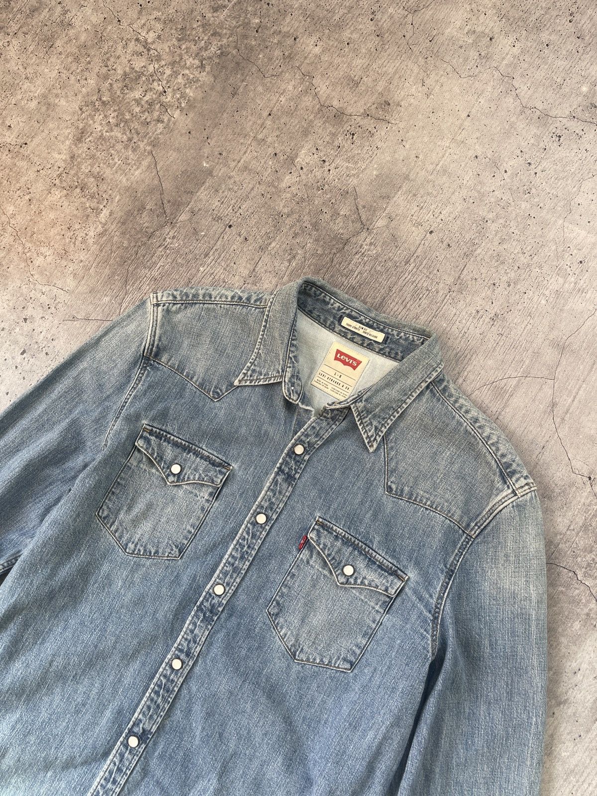 Levi's Levis shirt overshot denim size Large Size US L / EU 52-54 / 3 - 3 Thumbnail