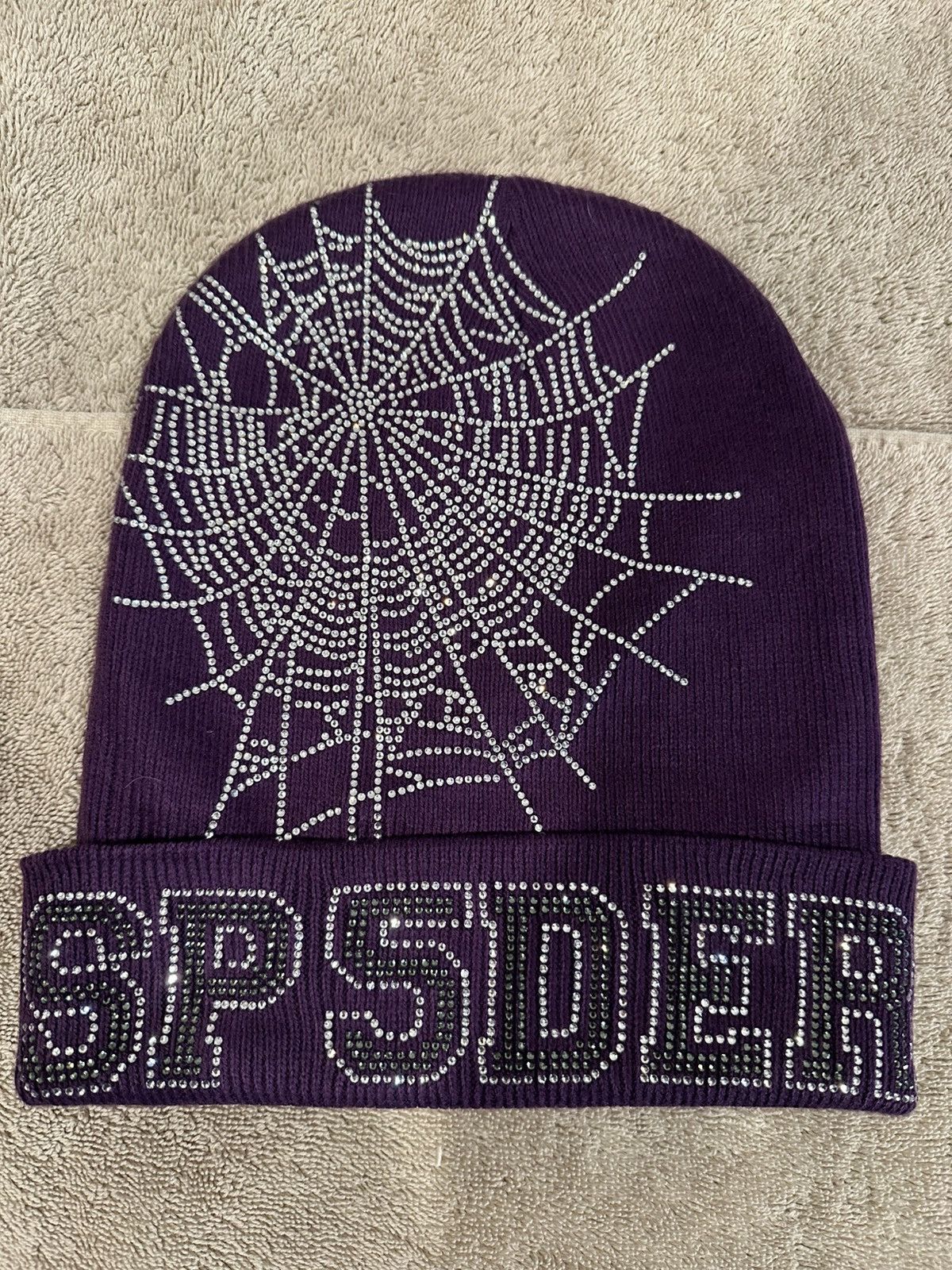 Sp5der Spider Worldwide Rhinestone Beanie Size ONE SIZE - 1 Thumbnail