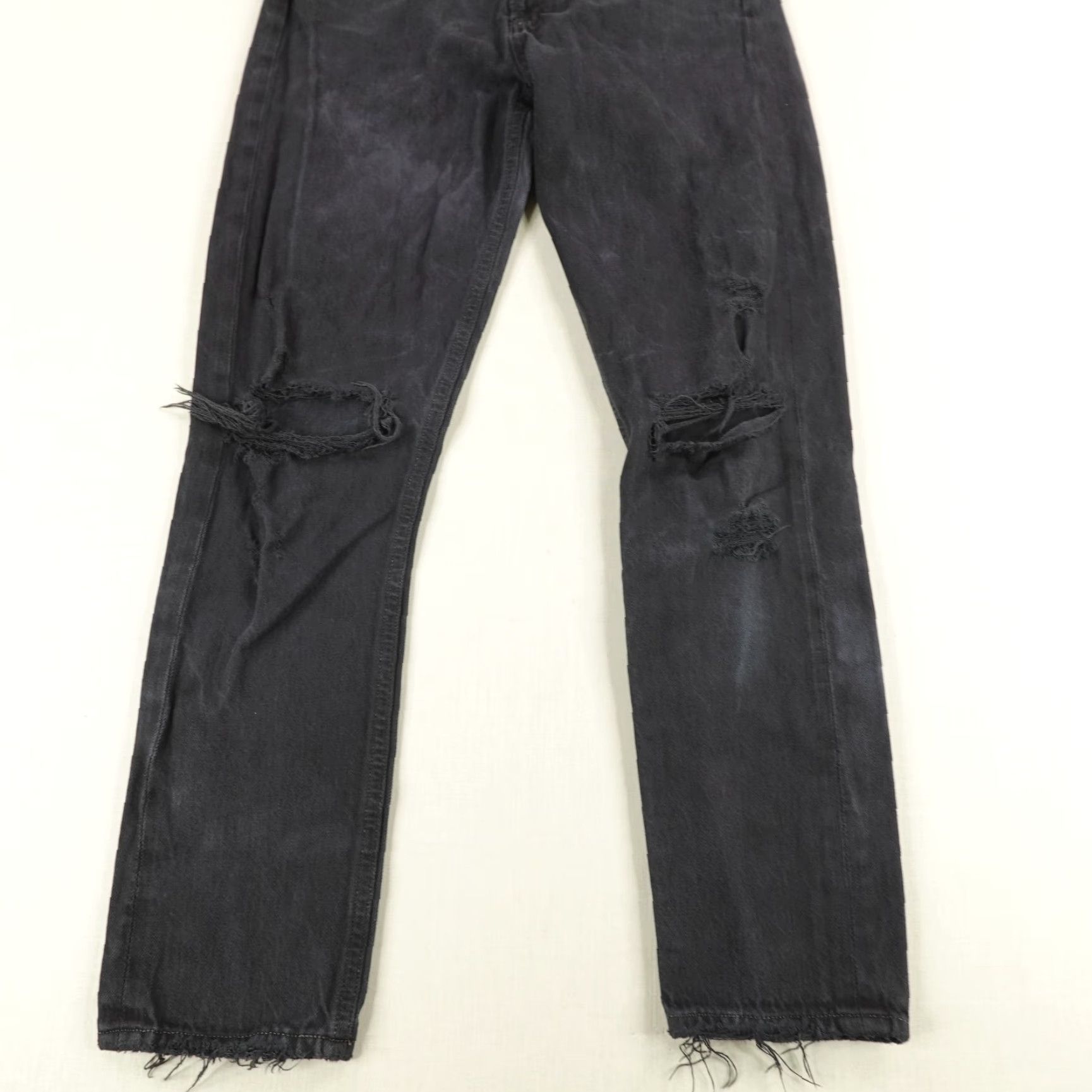 Agolde AGOLDE Jeans Black 25 Denim Button Fly Jamie High Rise Ankle Distressed Pockets 27in Inseam Womens Size 26" / US 2 / IT 38 - 3 Thumbnail