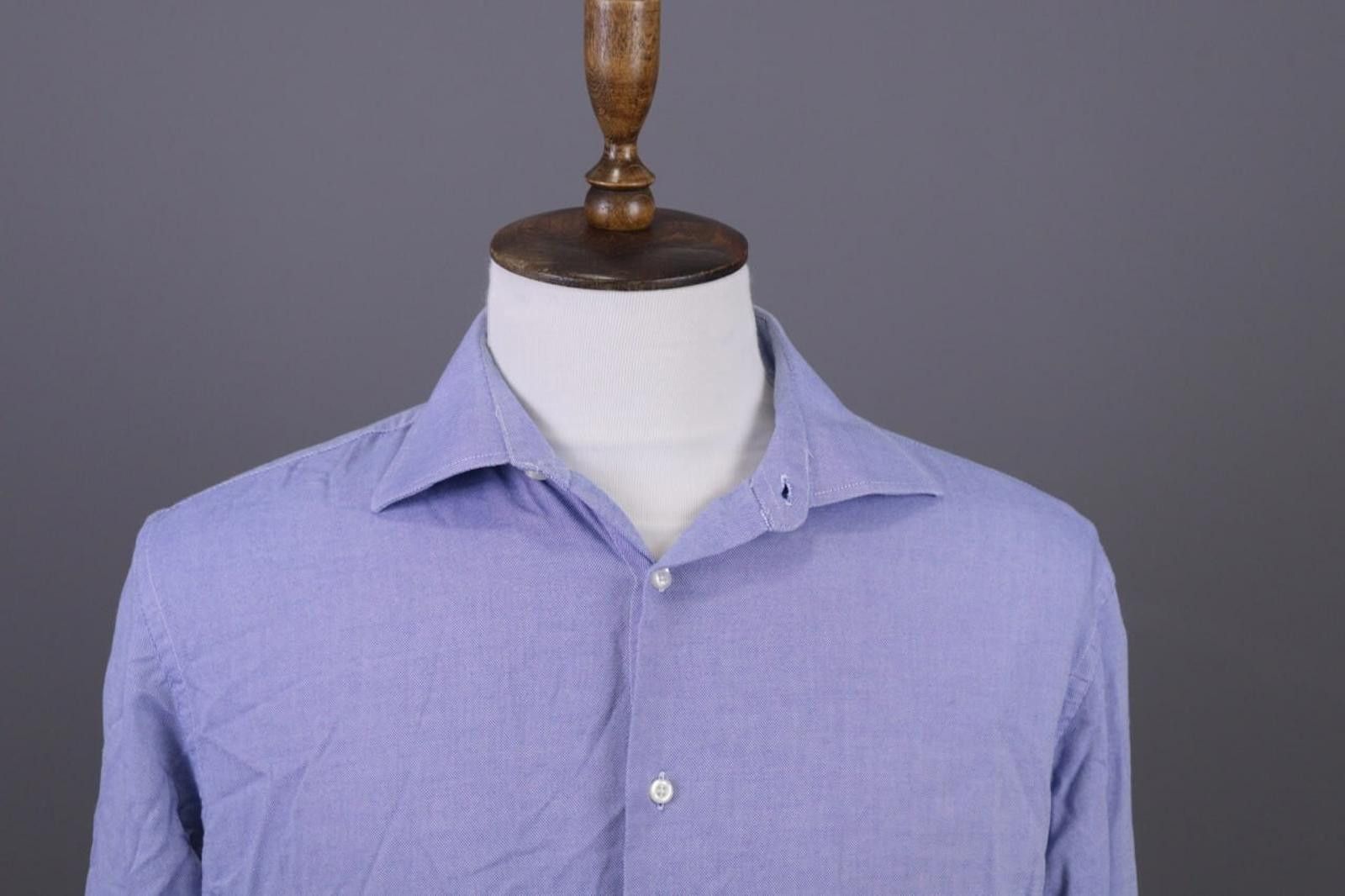 Designer Bottega del Sarto La Camicia Blue Button Down Shirt Size 43 Size US M / EU 48-50 / 2 - 2 Thumbnail