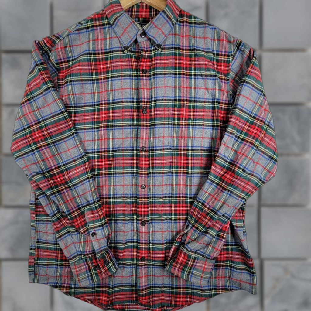 Vintage VINTAGE LL Bean Flannel Shirt Mens Large Gray Plaid Button-Up Outdoors Size US M / EU 48-50 / 2 - 1 Thumbnail