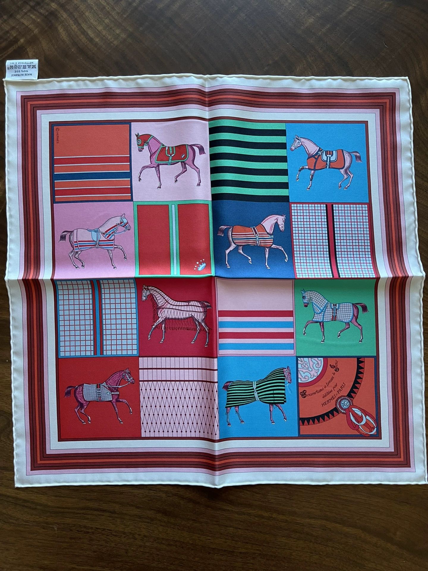 Hermes Hermès Silk Scarf Eight Horses 45x45 Size ONE SIZE - 1 Thumbnail