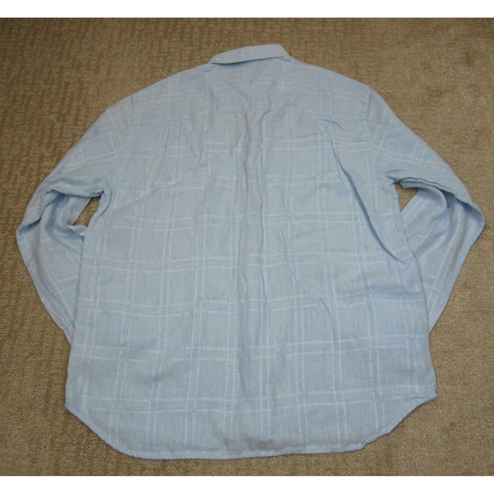 Tommy Bahama Tommy Bahama Shirt Men Large Blue Linen Long Sleeve Button Down Casual Plaid Pattern Regular Knit? Size US L / EU 52-54 / 3 - 3 Thumbnail