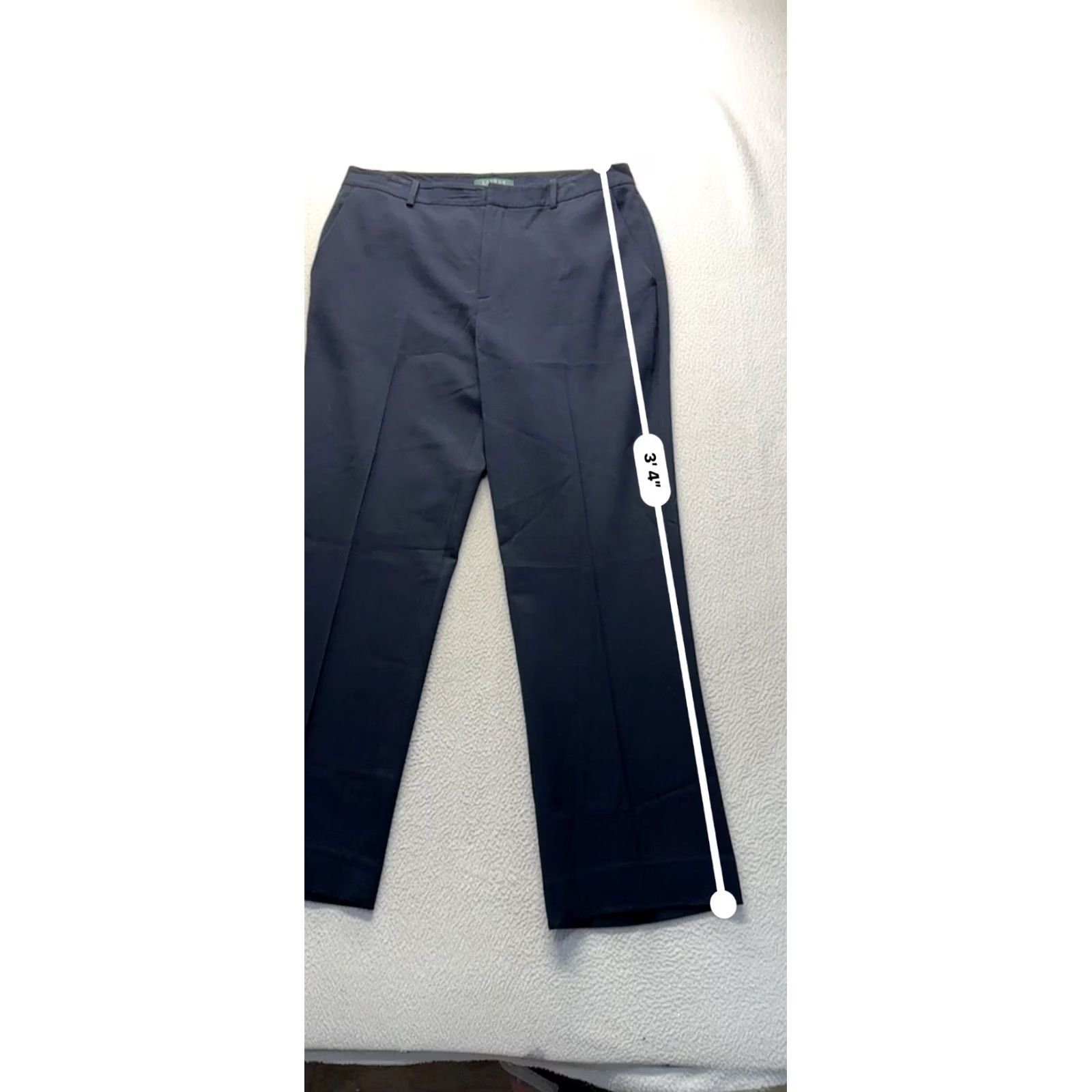 Ralph Lauren Lauren Ralph Lauren Navy Wool/Spandex Dress Pants Size 12 Womens Vintage Classic Fit Trousers 34in Navy 12 Size 34" / US 12 / IT 48 - 6 Thumbnail