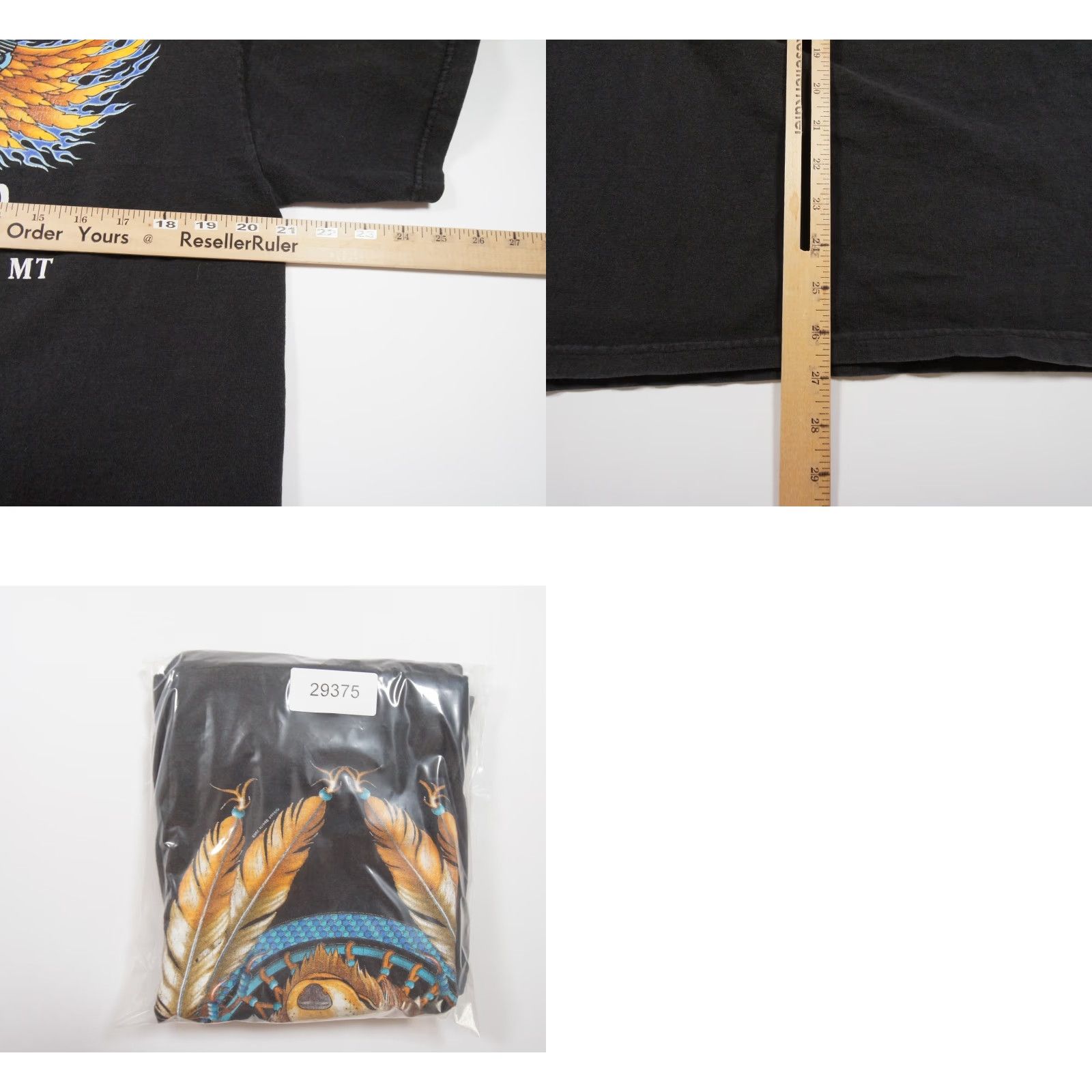 Vintage VINTAGE Bayside Motorcycle Shirt Mens Large Black Y2K Wolf Native Size US L / EU 52-54 / 3 - 8 Thumbnail