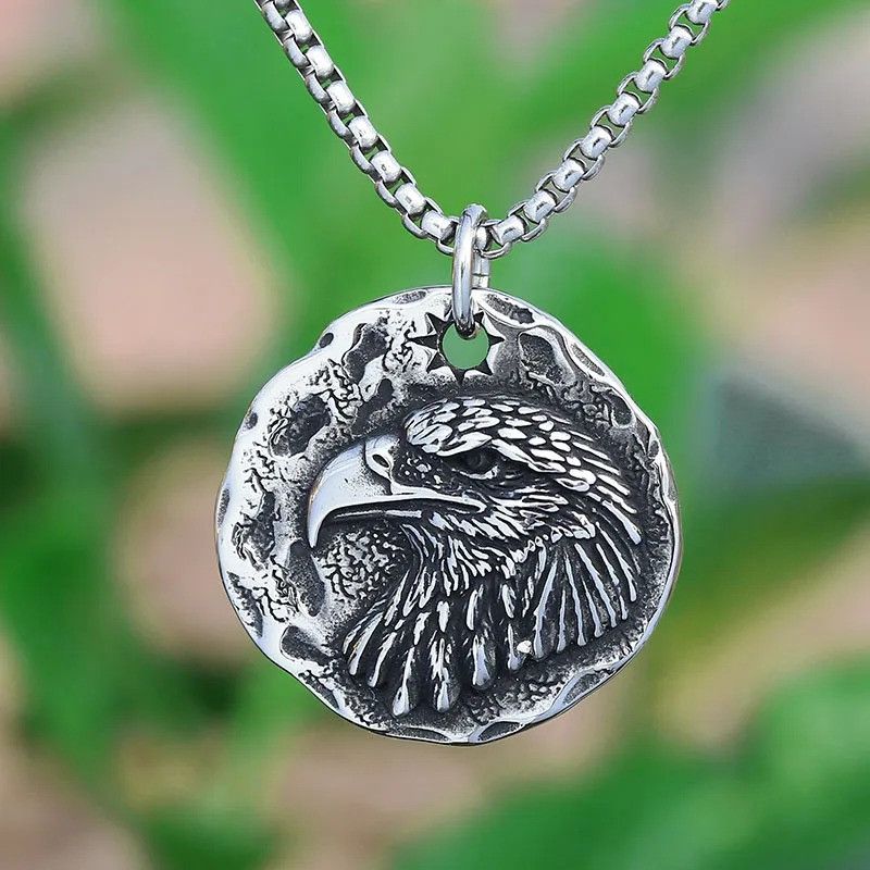 Jewelry Retro Viking Bird Necklace 2025 in Silver, Men's