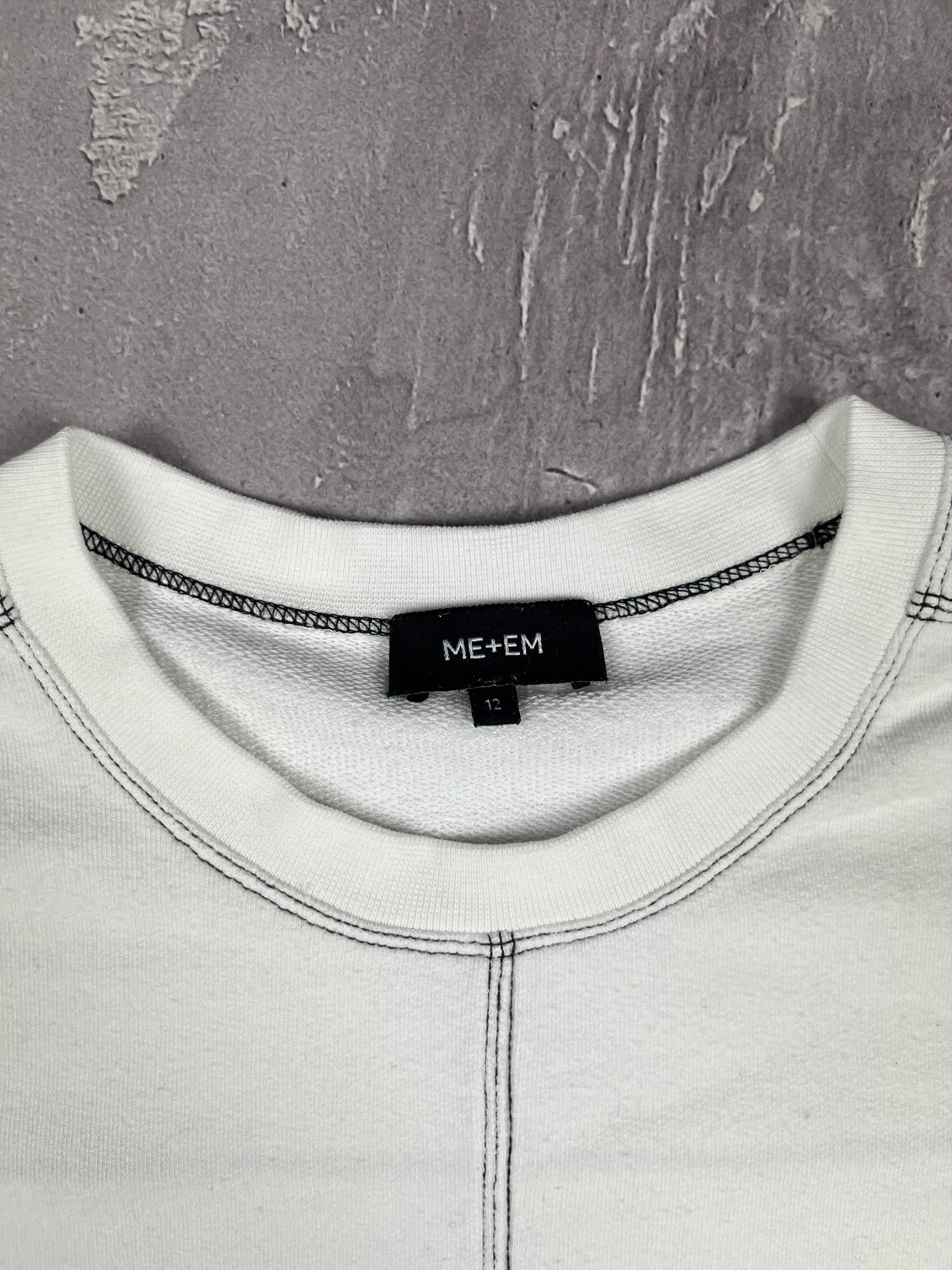ME+EM ME+EM White Contrast Stitch Crop T-Shirt Short Sleeve Size M / US 6-8 / IT 42-44 - 3 Thumbnail
