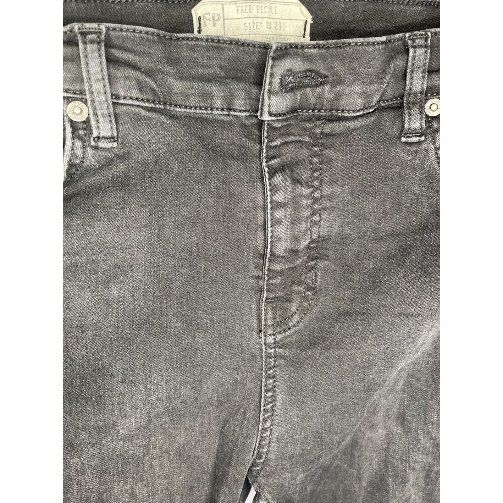 Free People Free People Jeans Women's 29 Regular Pockets Black Denim Size 29" - 3 Thumbnail