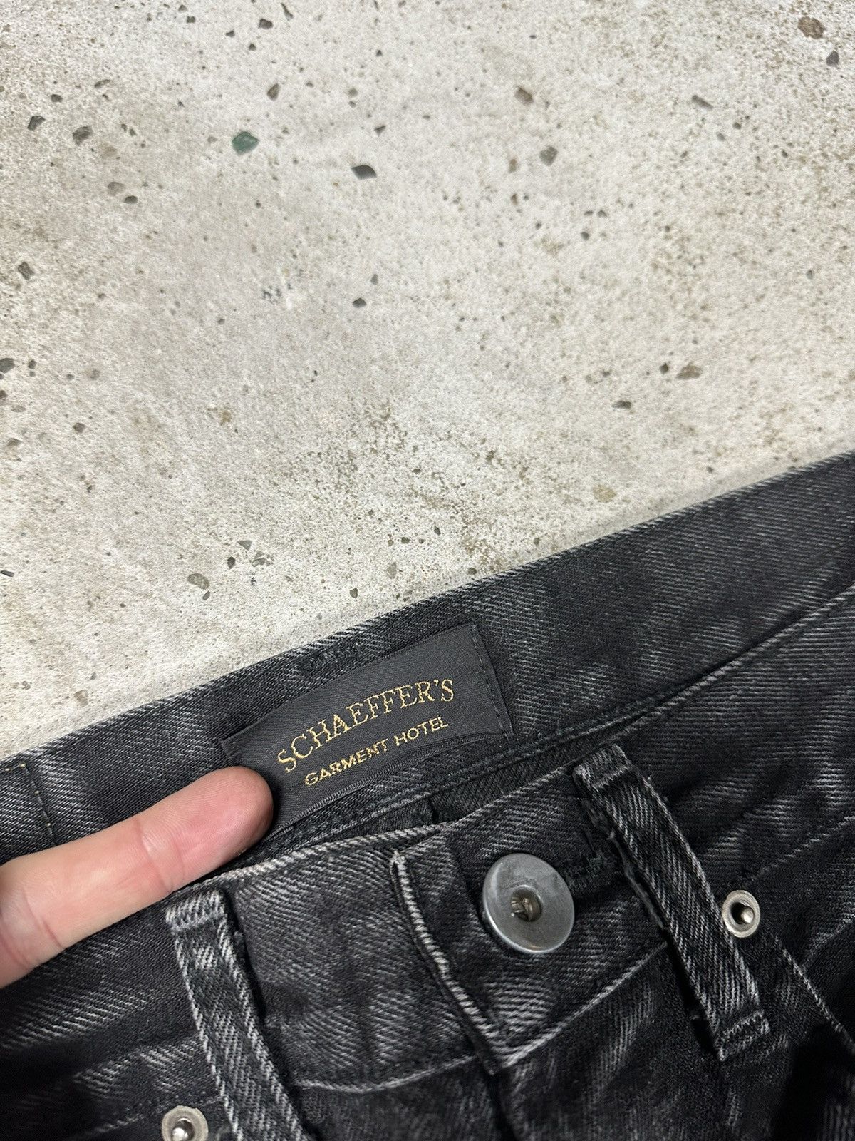 Schaeffers Garment Hotel Schaeffer’s Garment Hotel Black Washed Selvedge Denim Pants Size US 30 / EU 46 - 9 Thumbnail