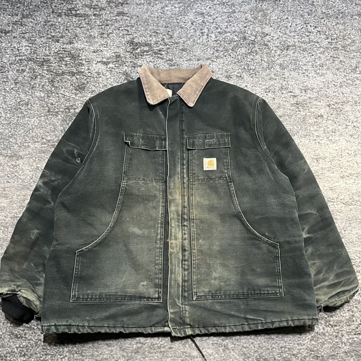 Carhartt VINTAGE CARHARTT ARCTIC CHORE COAT DISTRESSED FADE GREEN XXL Size US XXL / EU 58 / 5 - 3 Thumbnail