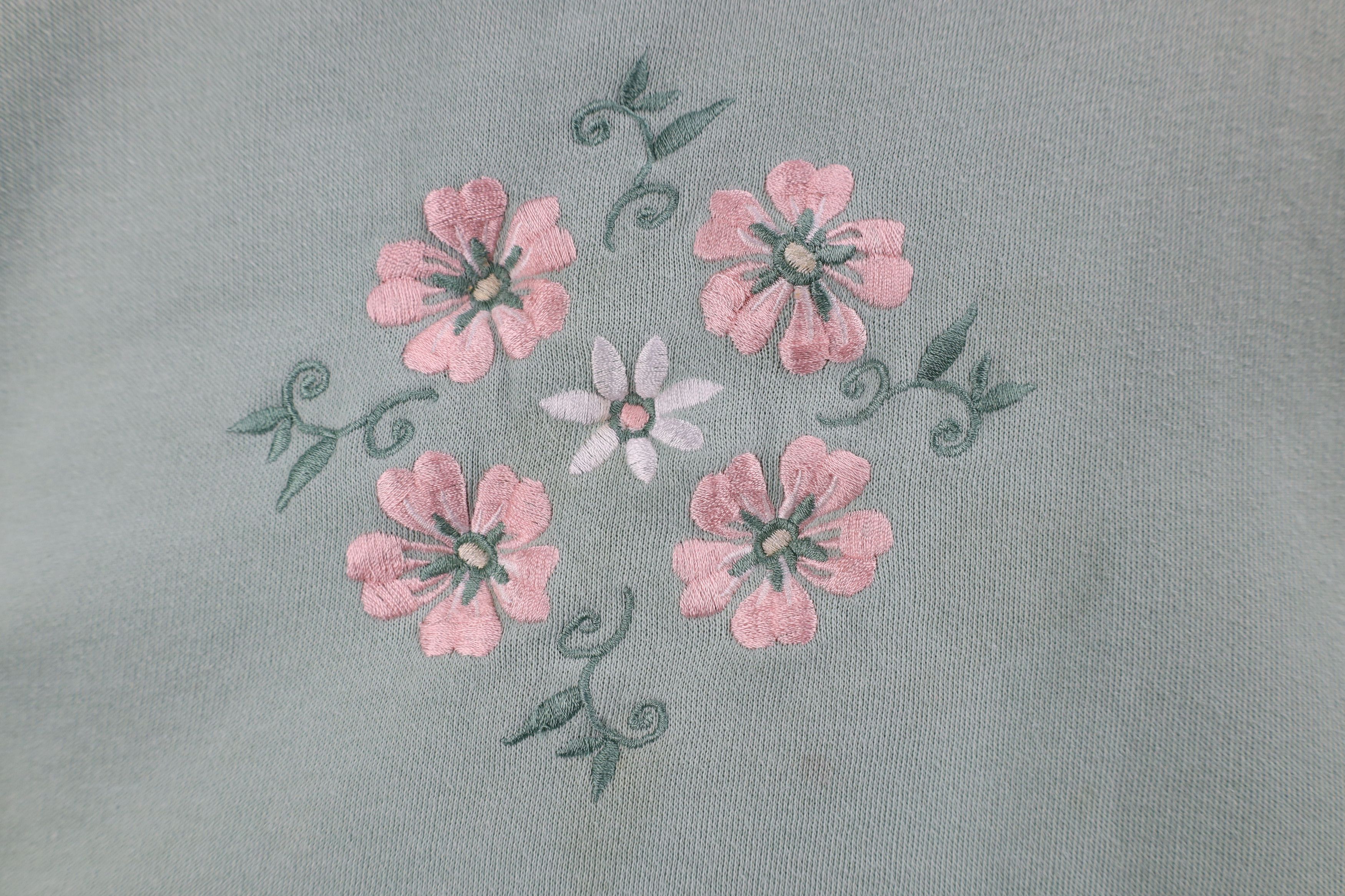 Vintage Vintage 90s Streetwear Nature Flower Floral Sweatshirt Green Size L / US 10 / IT 46 - 4 Thumbnail