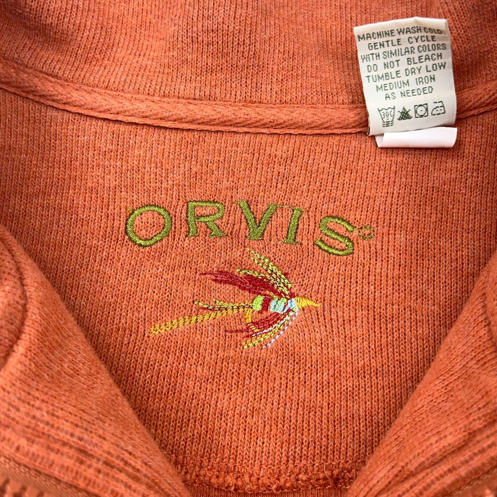 Orvis Orvis Sweater Men XL Orange Pull Over Quarter Zip Knit Sweatshirt Fishing Adult Size US XL / EU 56 / 4 - 4 Thumbnail