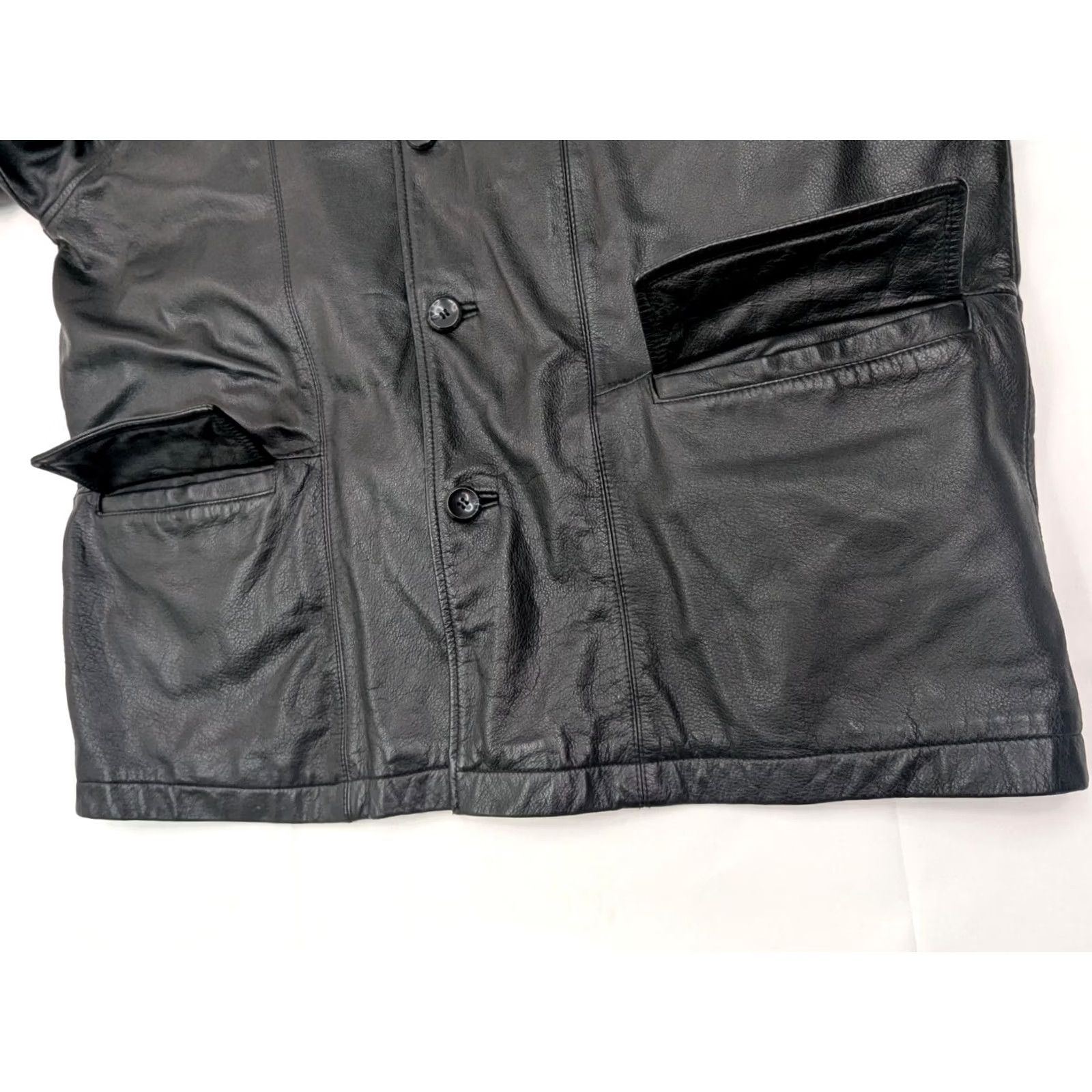 Vintage Wilsons Leather M Julian Leather Coat Men XL Black Removable Thinsulate Liner 90s Classic Motorcycle Overcoat Size US XL / EU 56 / 4 - 3 Thumbnail