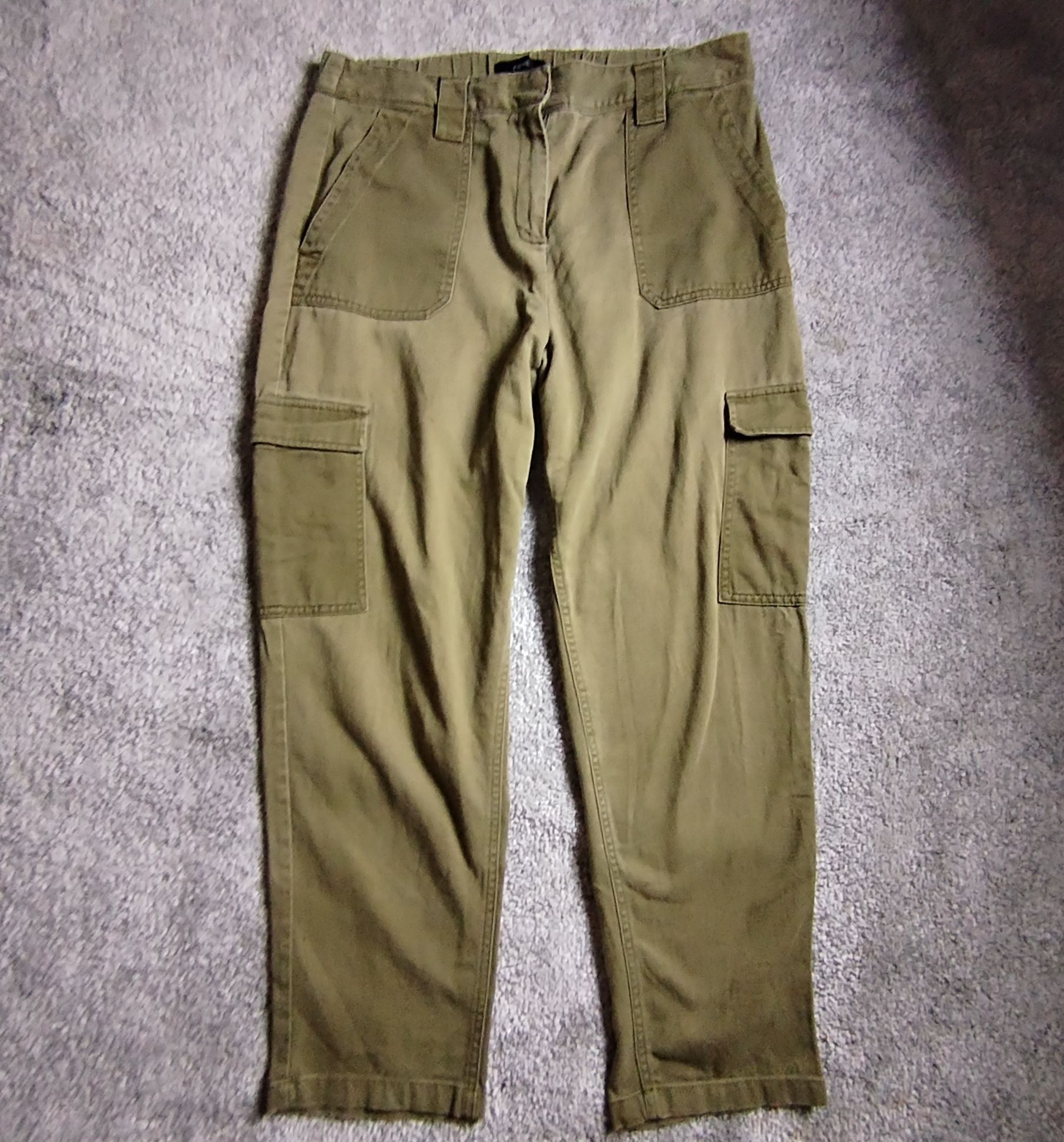 NEXT Pre-Loved Trousers UK 16R Khaki Cargo Pocket Cotton Utility Size 38" / US 16 / IT 52 - 1 Thumbnail