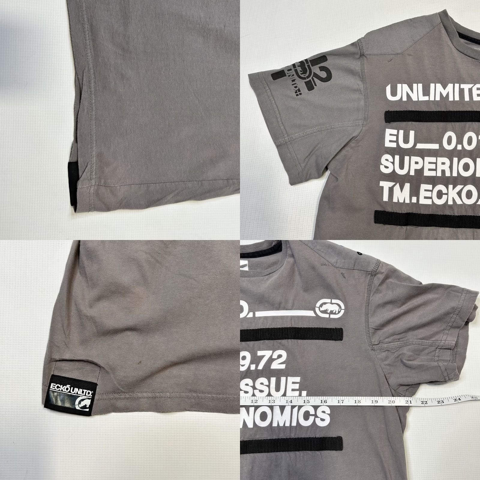 Vintage Ecko Unltd Gray T-shirt Streetwear Superior Issue Eckonomics Rhino Mens Lrge 90s Size US L / EU 52-54 / 3 - 8 Thumbnail