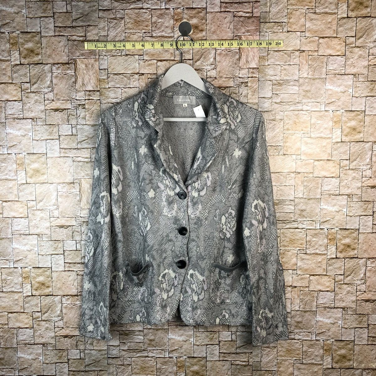 Japanese Brand Grand Cris Grey Cardigan Knitwear #A1224 Size L / US 10 / IT 46 - 1 Thumbnail