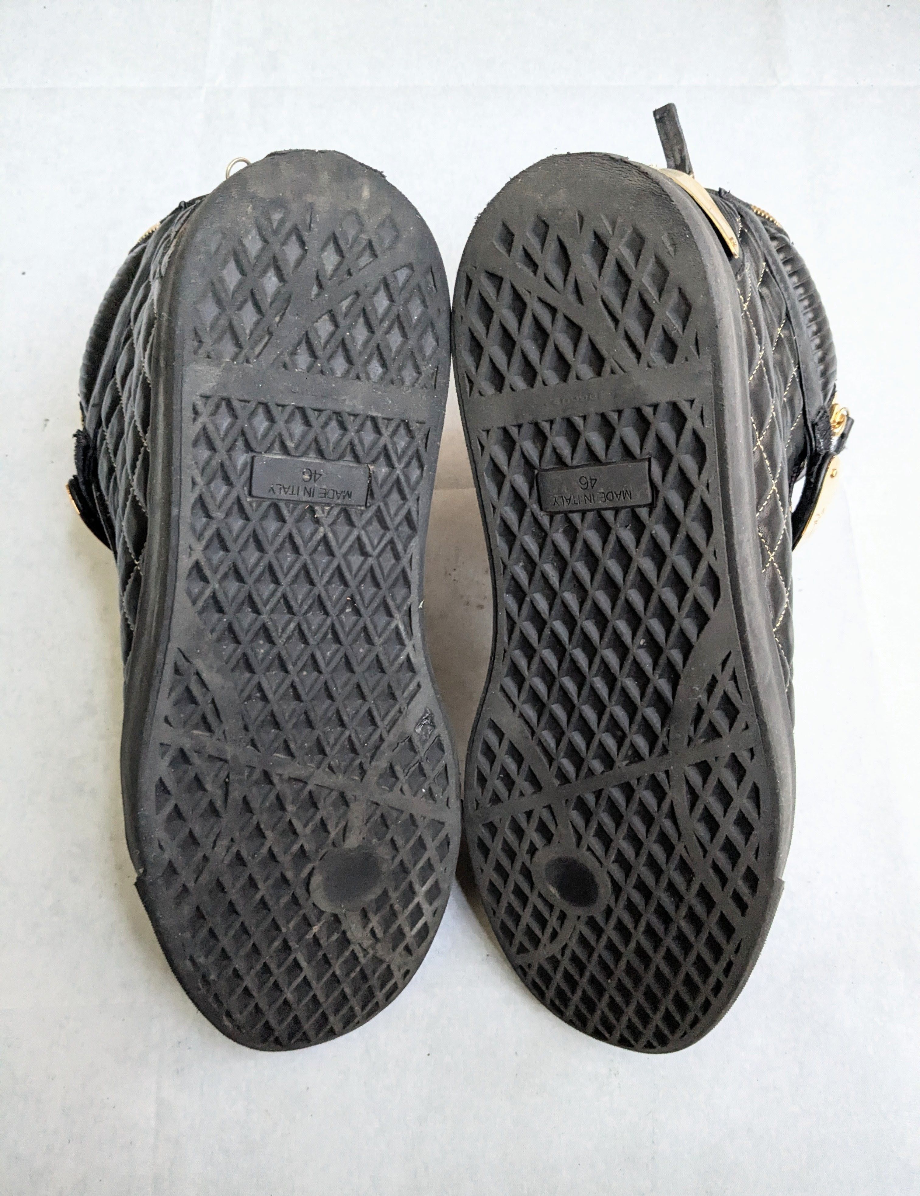 Giuseppe Zanotti Giuseppe Zanotti Sneakers Black Gold 13 46 High Tops Leather Size US 13 / EU 46 - 16 Thumbnail