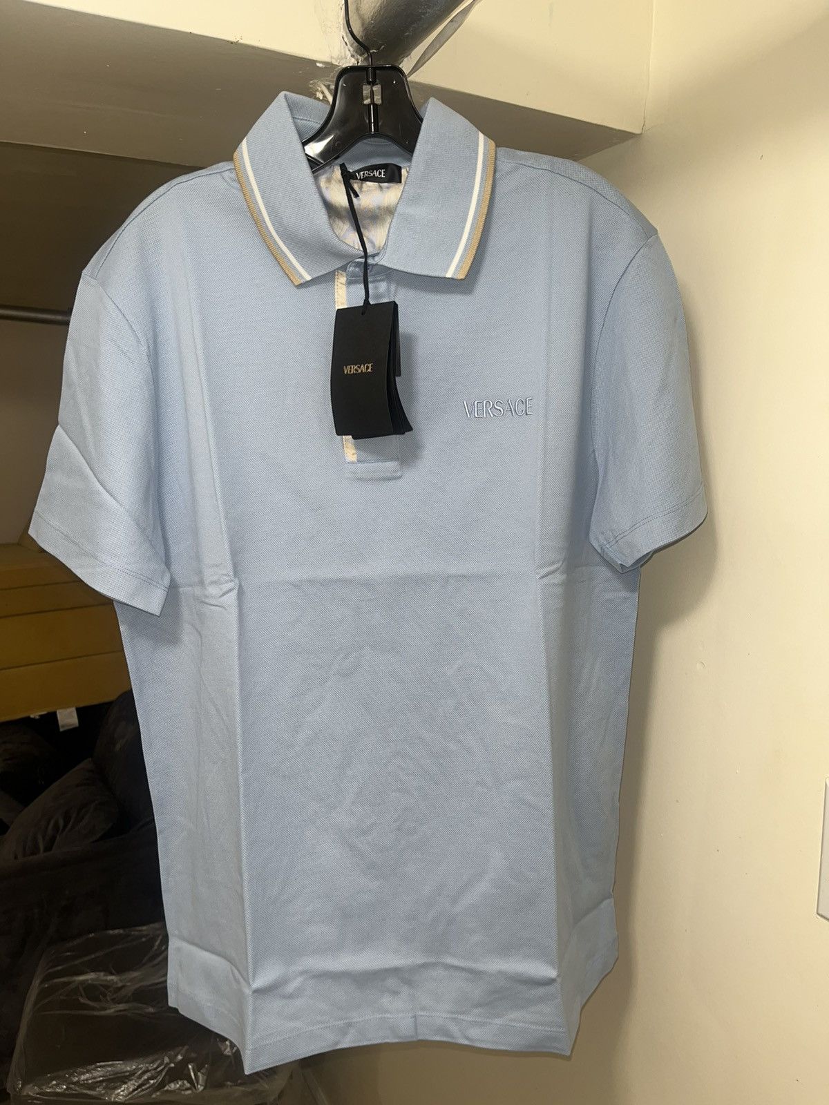 Versace Versace Blue Polo Shirt Sz XL Size US XL / EU 56 / 4 - 5 Thumbnail