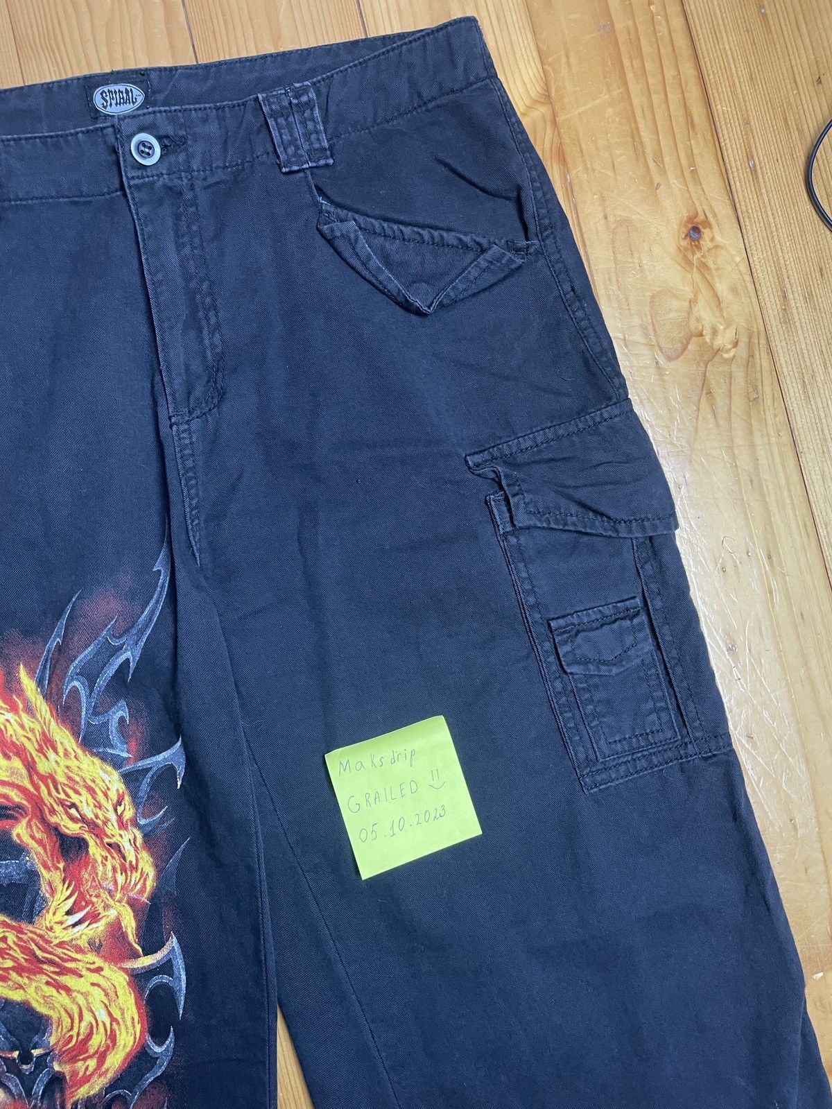 Vintage Vintage SPIRAL black shorts skull bone breeches y2k rare Size US 33 - 7 Thumbnail