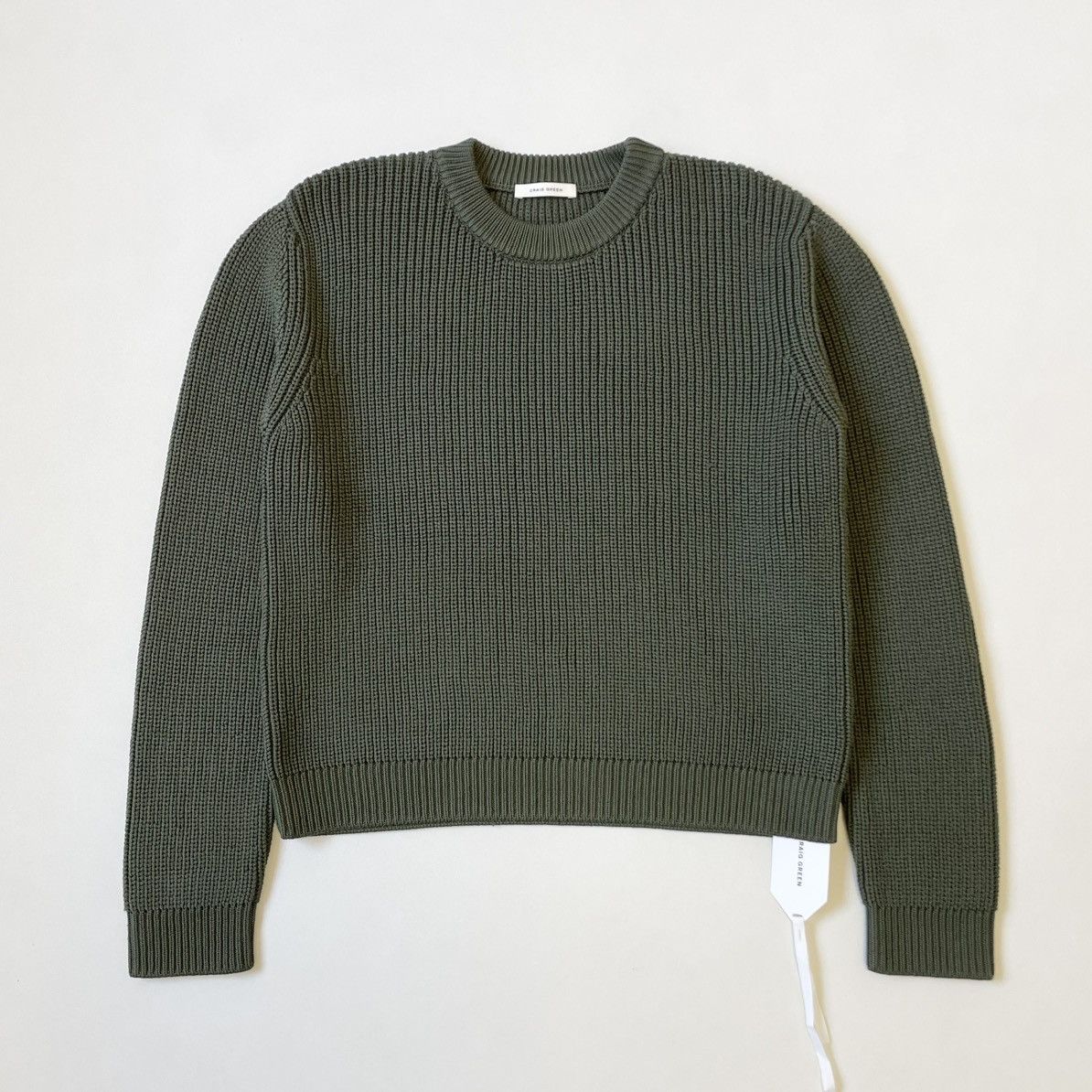 Craig Green Sample Olive Tech Ribbed Knit Sweater Size US M / EU 48-50 / 2 - 1 Thumbnail