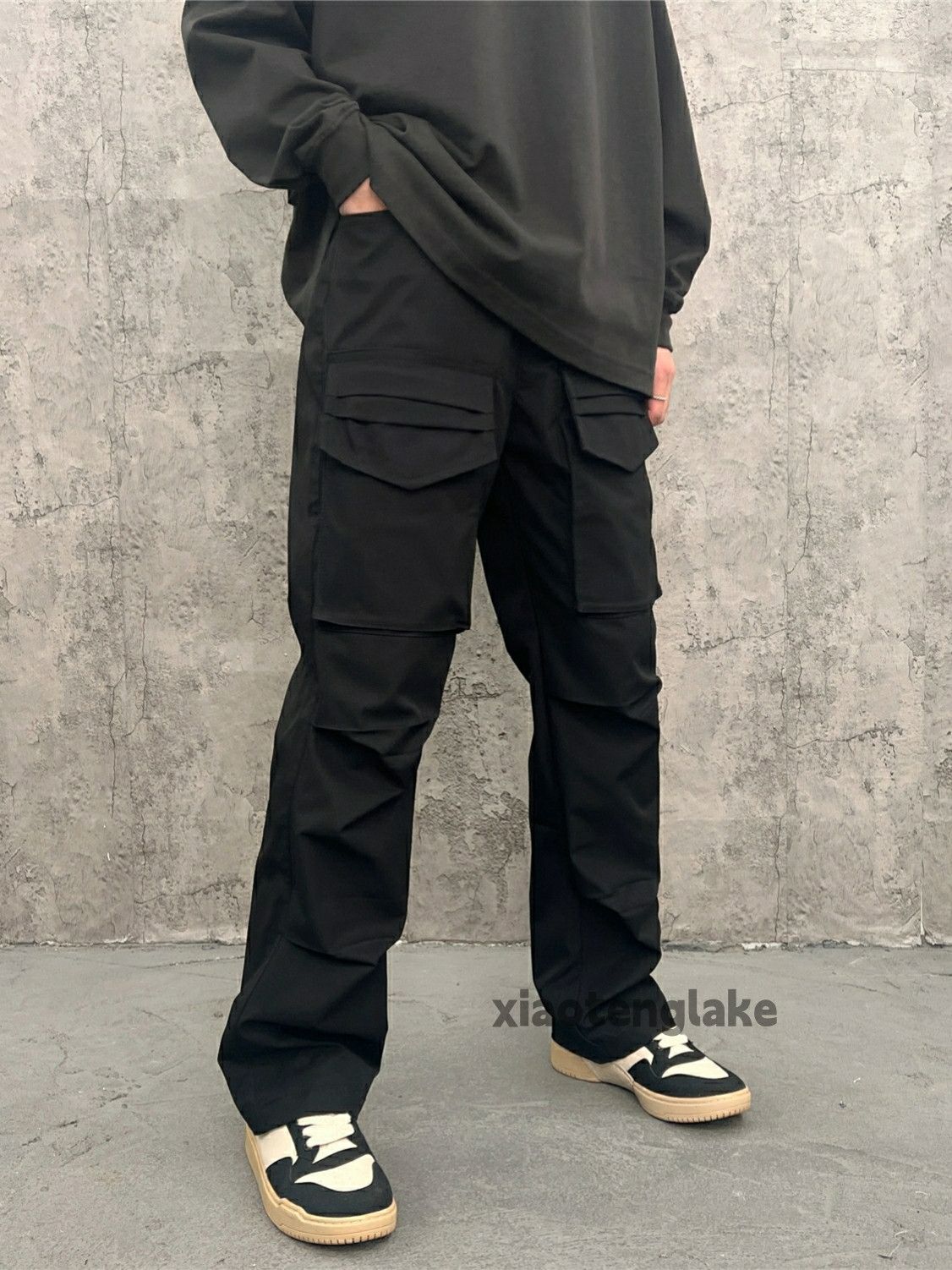 zipper utility punk yuppie loose hiphop cargo pants