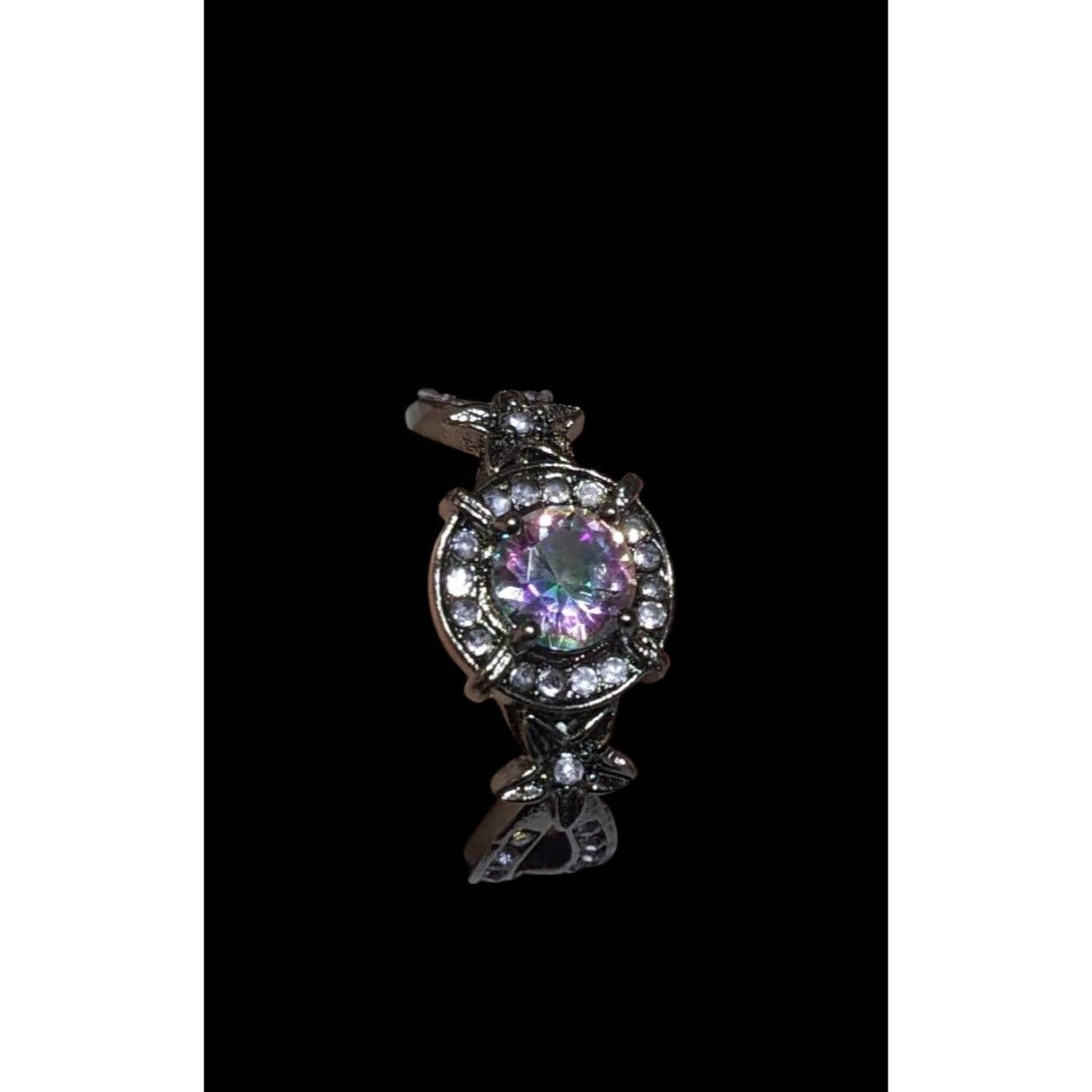 Other Gothic Purple Gemmed Ring With Star Accents Size 7.75 Size ONE SIZE - 2 Thumbnail