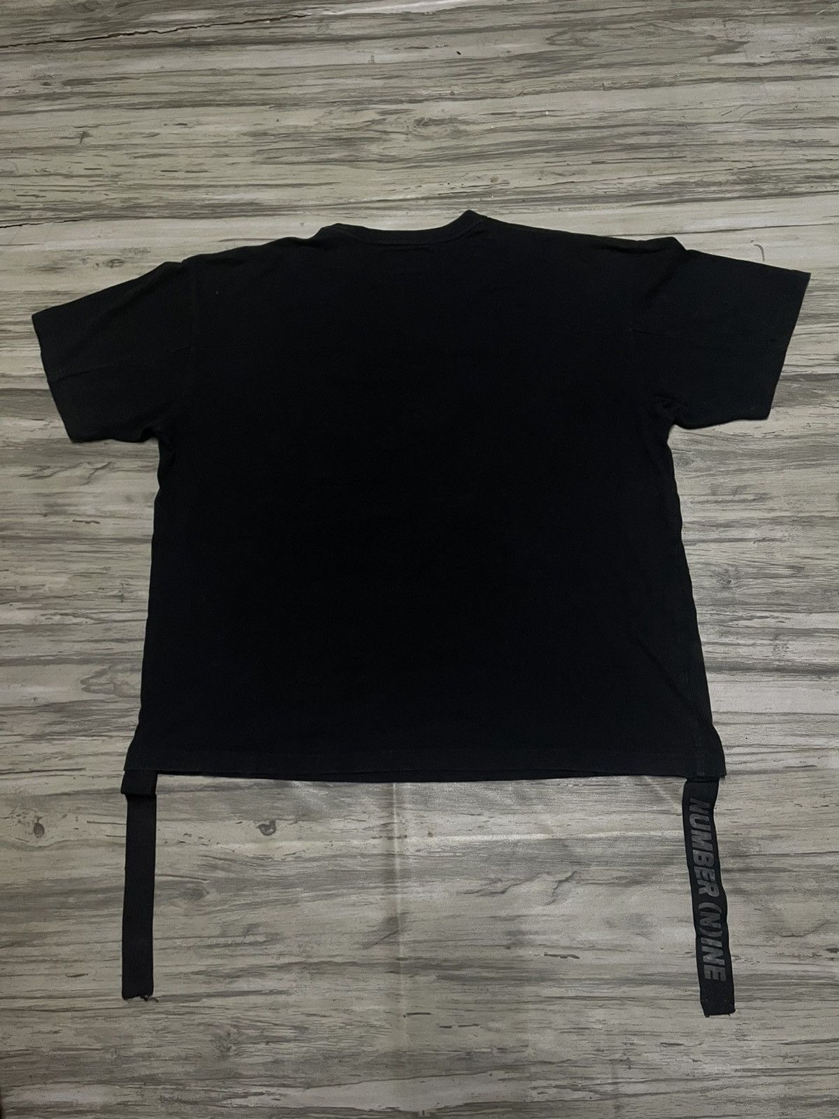 Number (N)ine Number (N)ine Black Logo Tee w/ Strap tshirt Size US L / EU 52-54 / 3 - 3 Thumbnail