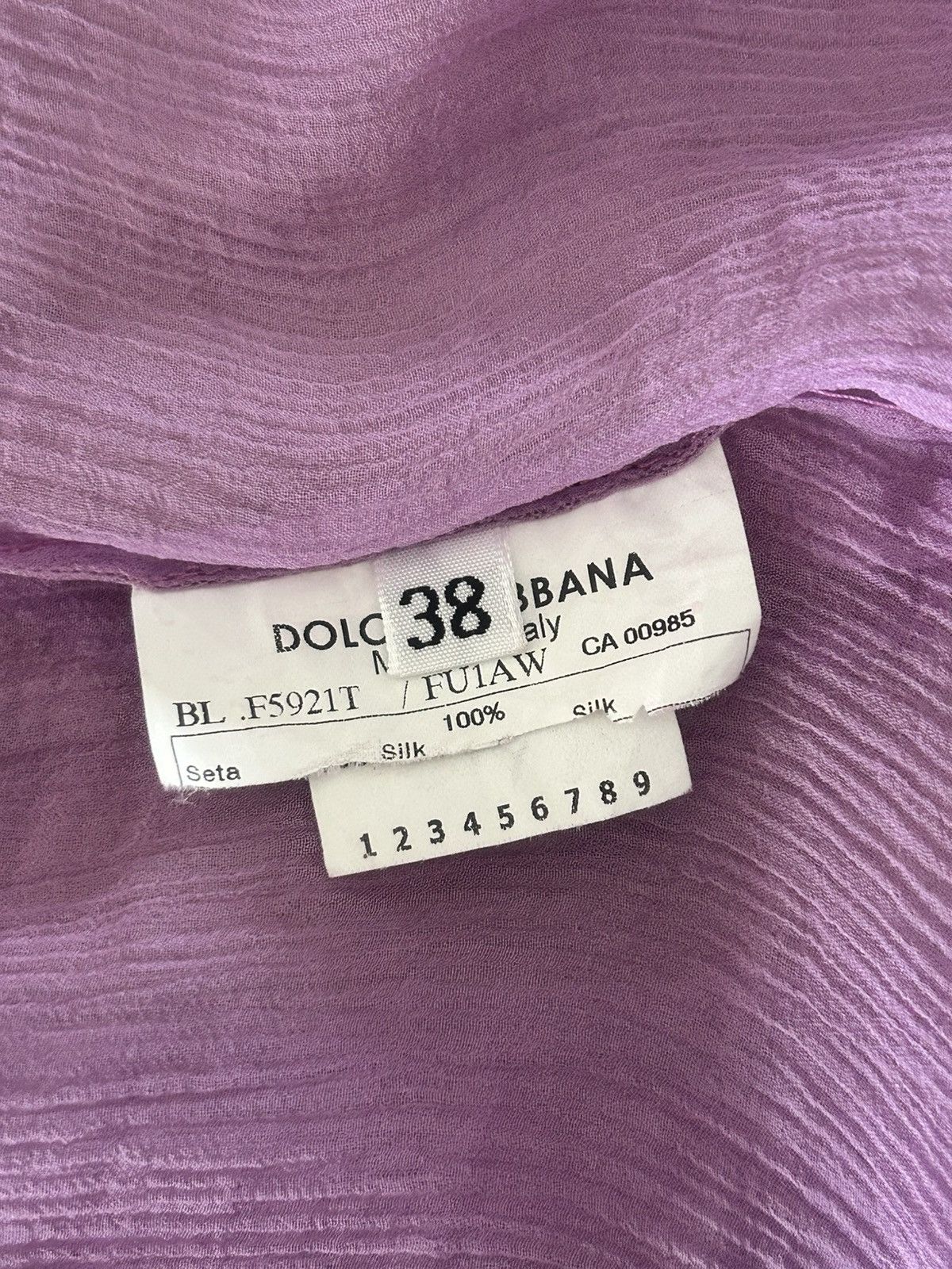 Dolce & Gabbana Dolce & Gabbana Purple Silk Tie-Up Detail Blouse Size XS / US 0-2 / IT 36-38 - 3 Thumbnail