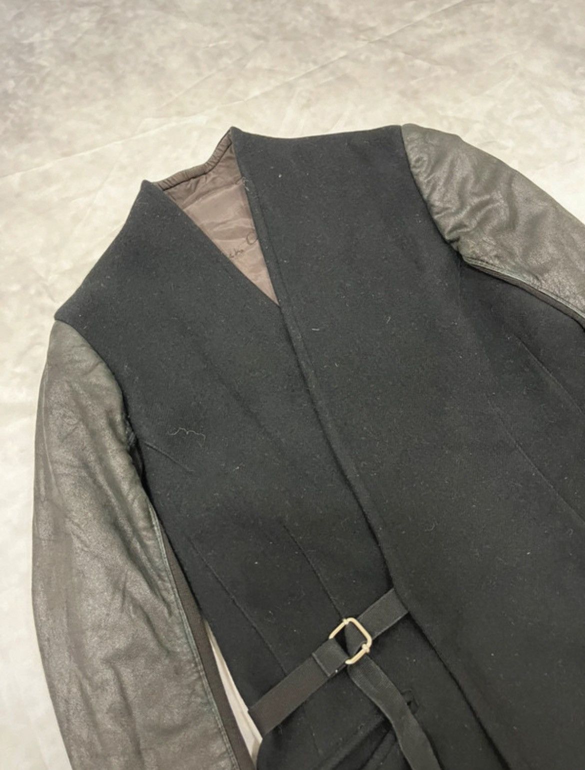 Rick Owens Rick Owens Avant Garde Wool & Leather Sleeve Jacket Size M / US 6-8 / IT 42-44 - 2 Thumbnail