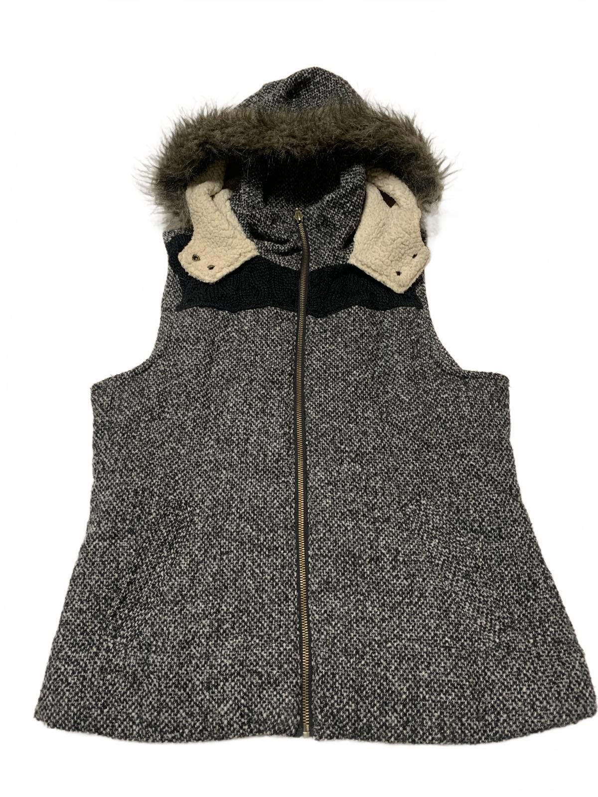 Other Y2K Faux Fur Vest Women's Size L Black Hooded Zip Up Size L / US 10 / IT 46 - 1 Thumbnail
