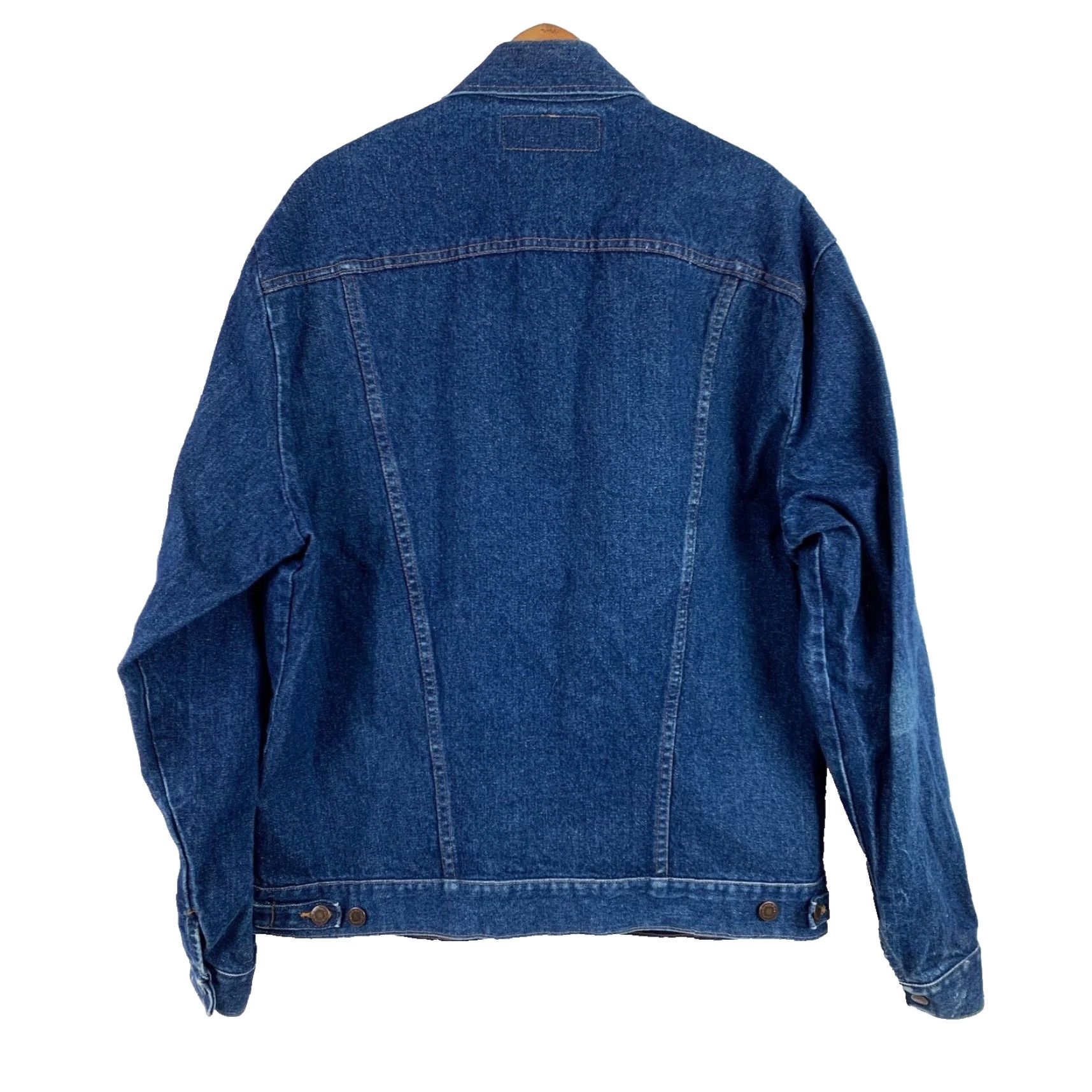 Wrangler VINTAGE Wrangler Jeans Denim Jacket 46L Blue 14 oz Cotton 74150NV Work Chore Button Mens Big & Tall 46L Denim Jacket Size US 30 / EU 46 - 3 Thumbnail