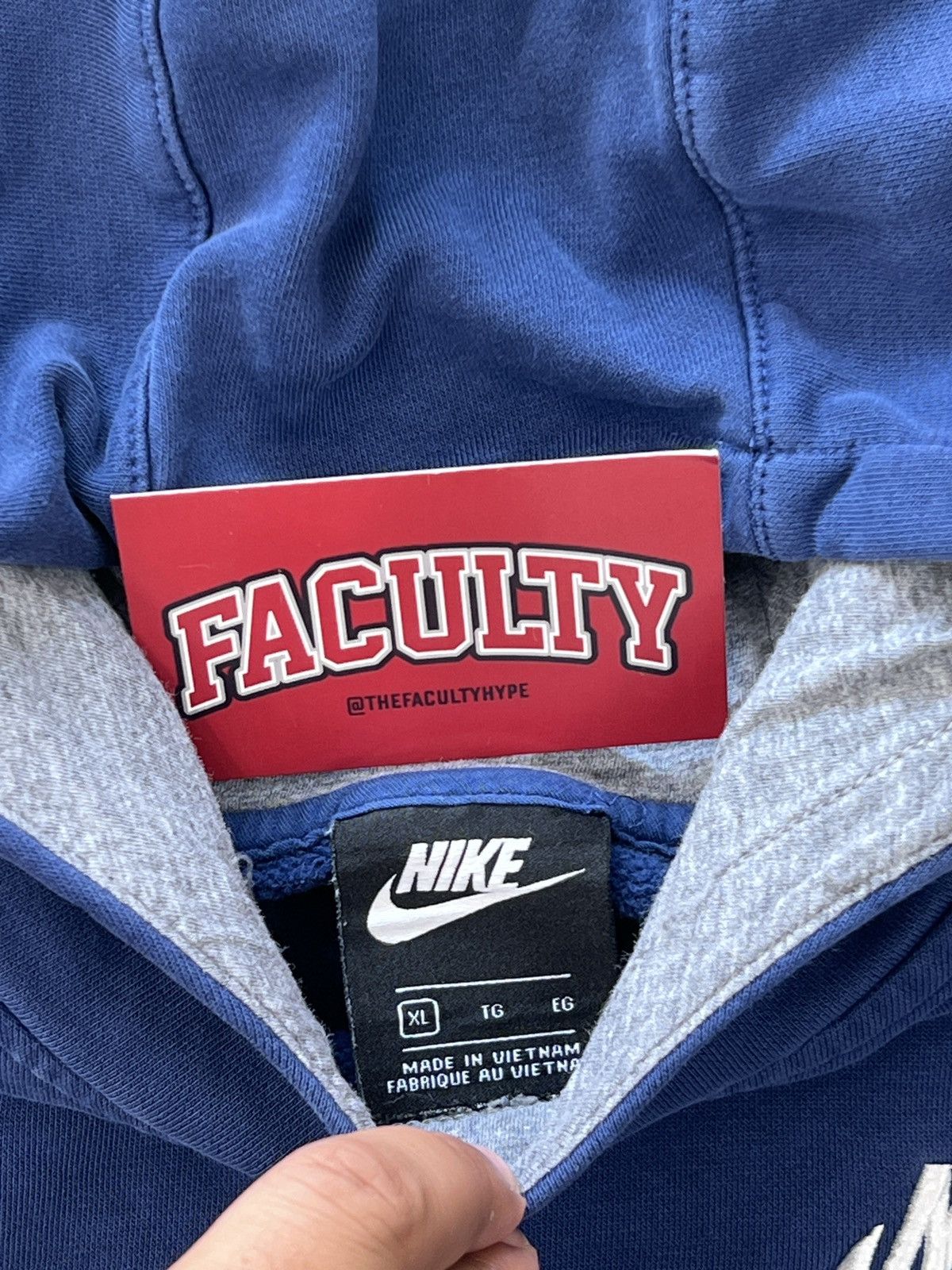 Nike Vintage 90s Nike Blue Faux Embroidered Swoosh XL Size US XL / EU 56 / 4 - 3 Thumbnail