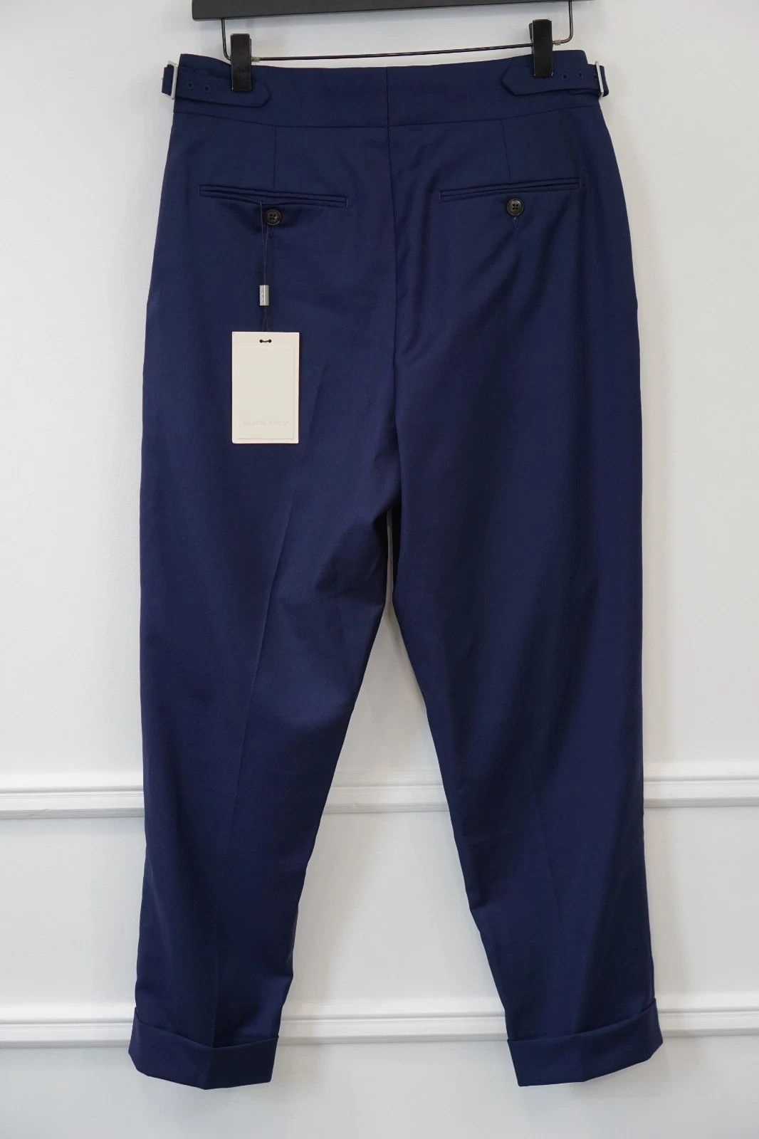 Suitsupply Men Suitsupply Trousers Navy Blue Brescia Size 24 UK/US38S Size 38S - 2 Thumbnail