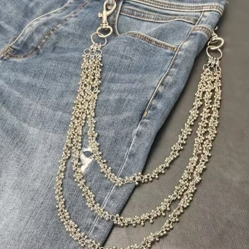Jewelry Minimalism Bead Flower Three Tier Silvery Pants Chain Size ONE SIZE - 3 Thumbnail