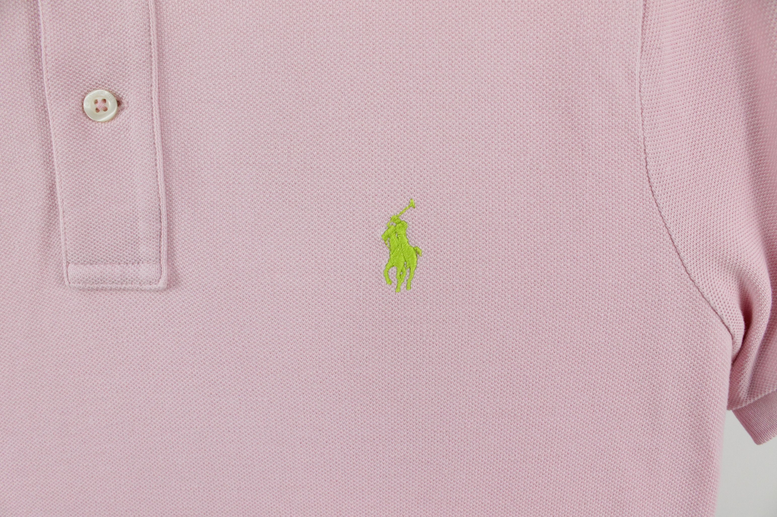 Polo Ralph Lauren × Ralph Lauren × Vintage Vintage Ralph Lauren Pink Cotton The Skinny Polo Women's Size L / US 10 / IT 46 - 4 Thumbnail