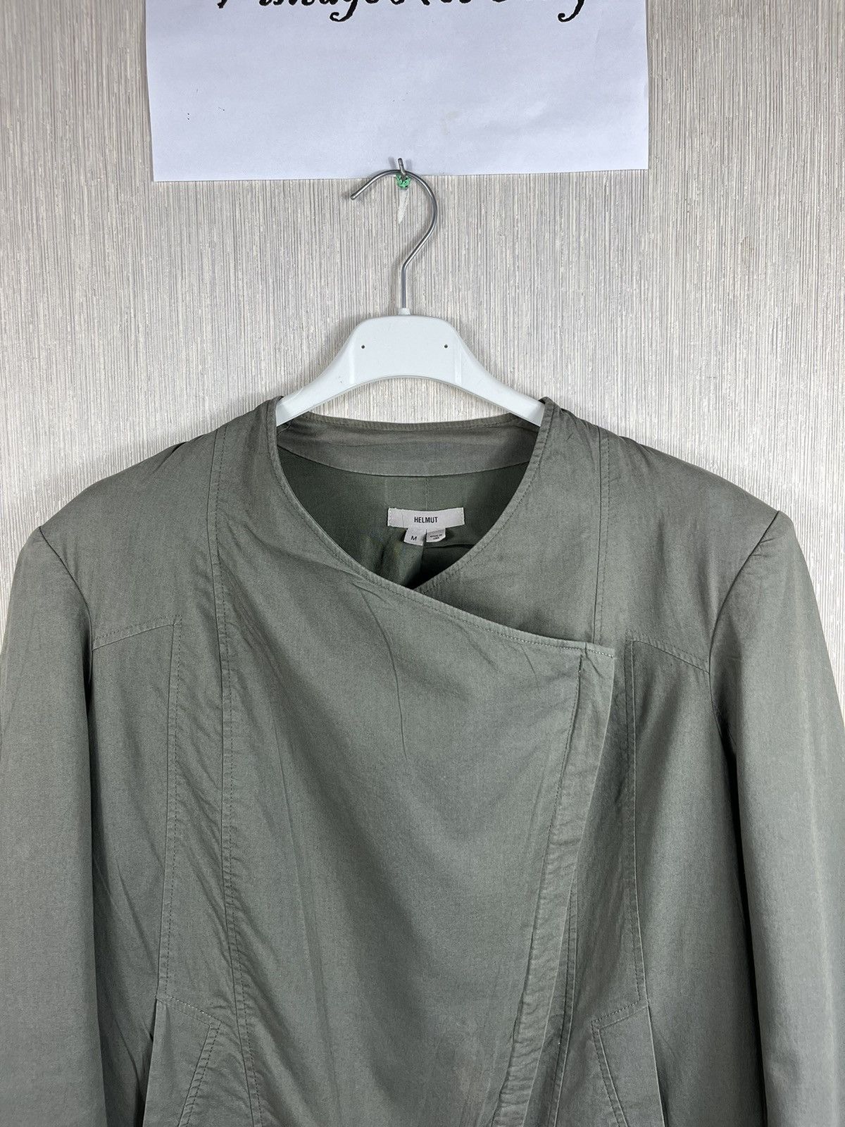 Helmut Lang × Vintage Helmut Lang moto biker cropped asymmetric zip draped jacket Size M / US 6-8 / IT 42-44 - 6 Thumbnail