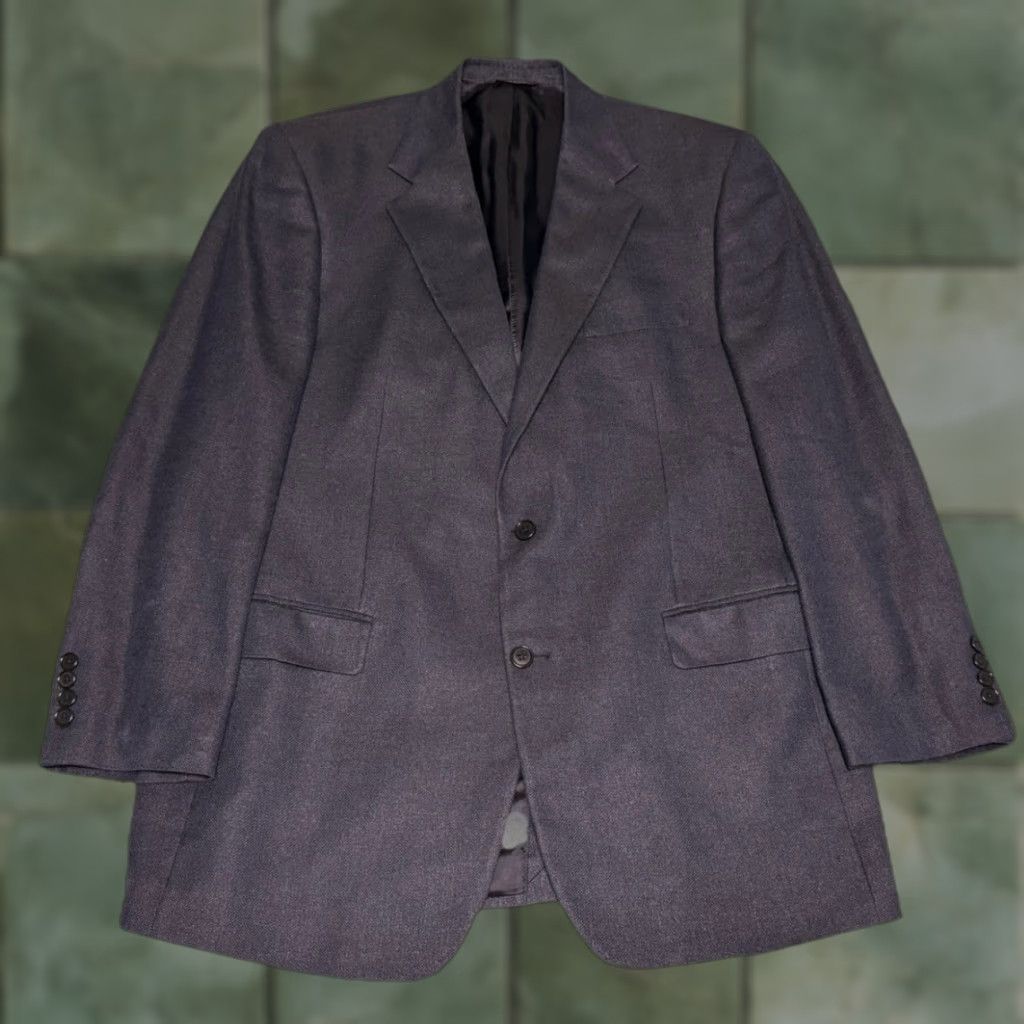 Brooks Brothers Brooks Brothers Blazer Men 43L Blue Wool Silk Linen Blend Made in Italy Jacket Single-Breasted Notch Lapel Two-Button Front Long Coat/Vintage No Size 46R - 1 Thumbnail