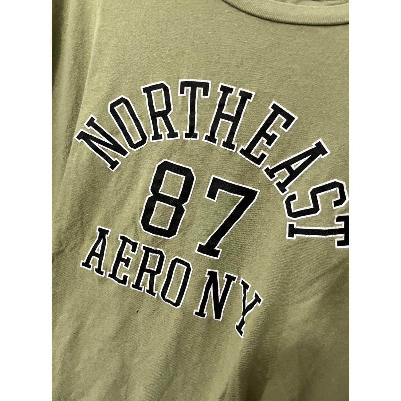 Vintage Aéropostale Mens Graphic Polka Dot Short Sleeve T-Shirt Medium Green USA Size US M / EU 48-50 / 2 - 2 Thumbnail