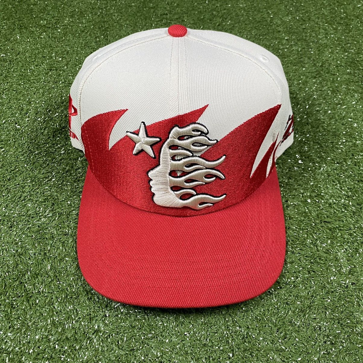 image of Hellstar Shark Teeth Snapback in Red, Men's
