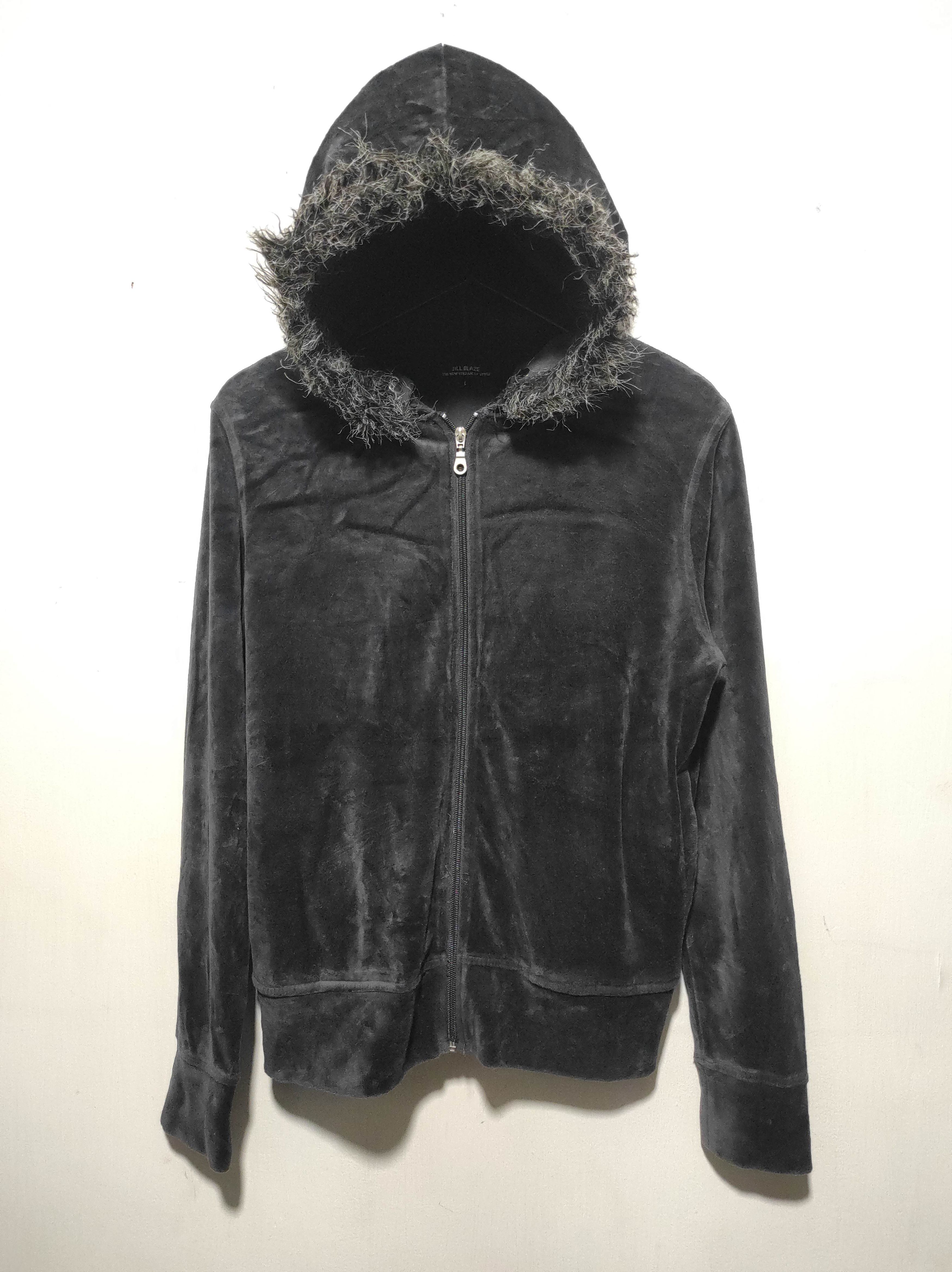 Japanese Brand Jill Blaze Velvet Zipper Fur Hoodie IfSixWasNine LGB style Size M / US 6-8 / IT 42-44 - 2 Thumbnail