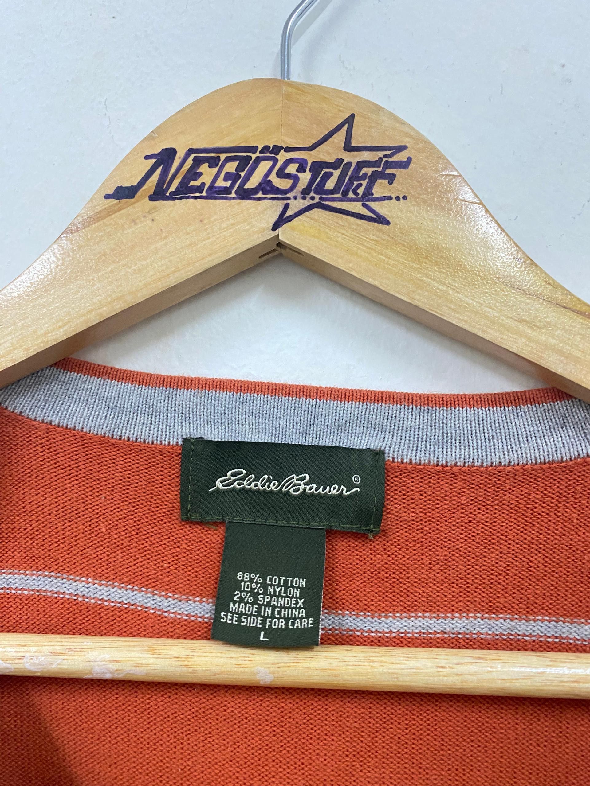 Eddie Bauer Vintage Eddie Bauer V neck stripe shirt longsleeve Size US L / EU 52-54 / 3 - 4 Thumbnail