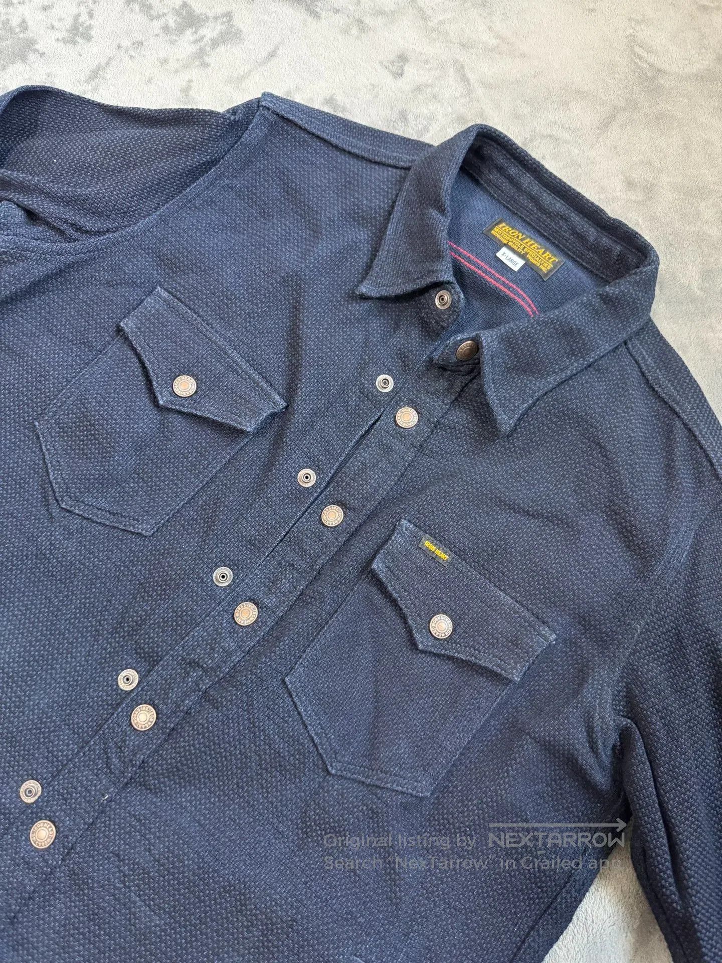 Iron Heart IRON HEART 12oz Sashiko Work Shirt. Size US XL / EU 56 / 4 - 2 Thumbnail
