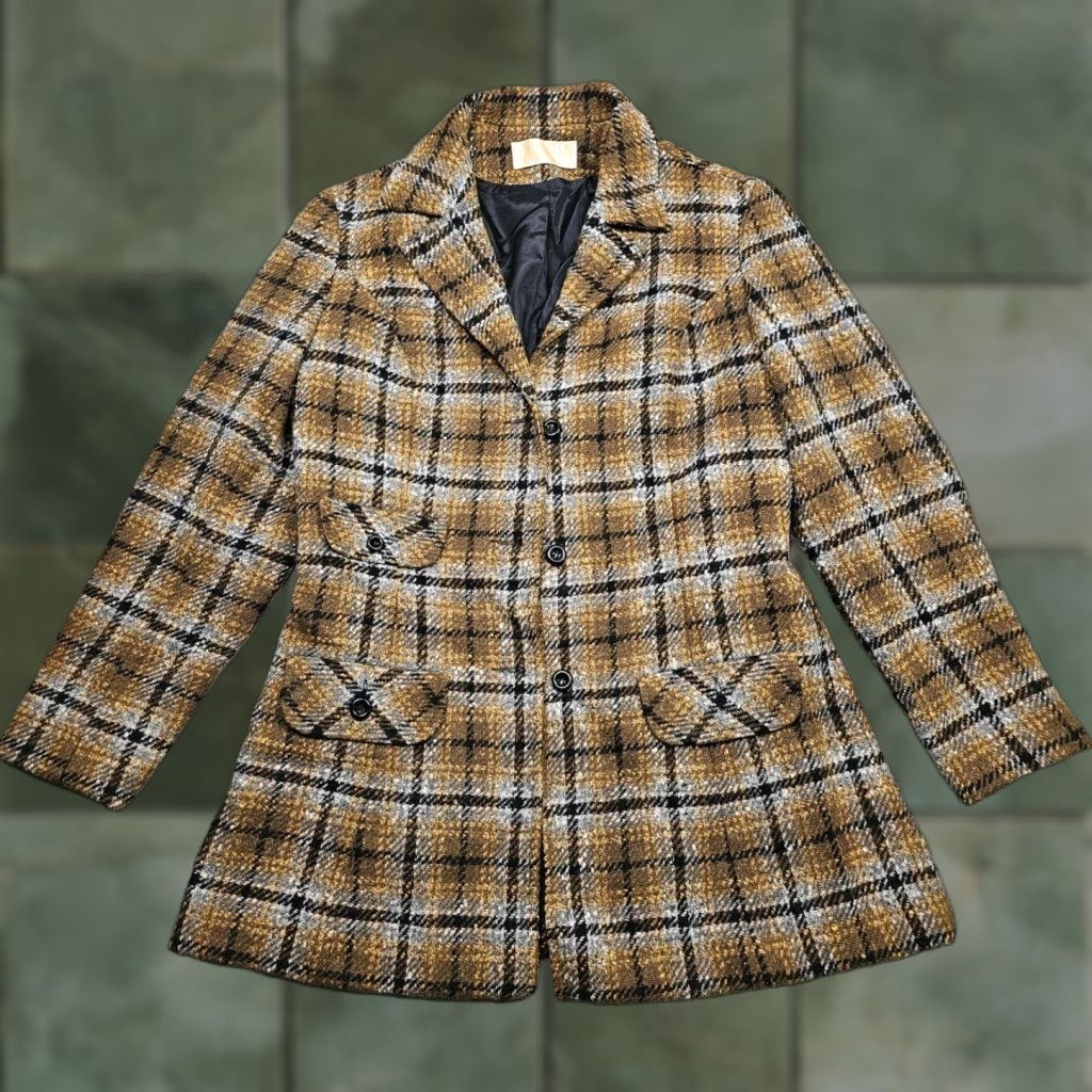 VINTAGE Pendleton Wool Jacket Womens 14 Brown Plaid Tartan Pea