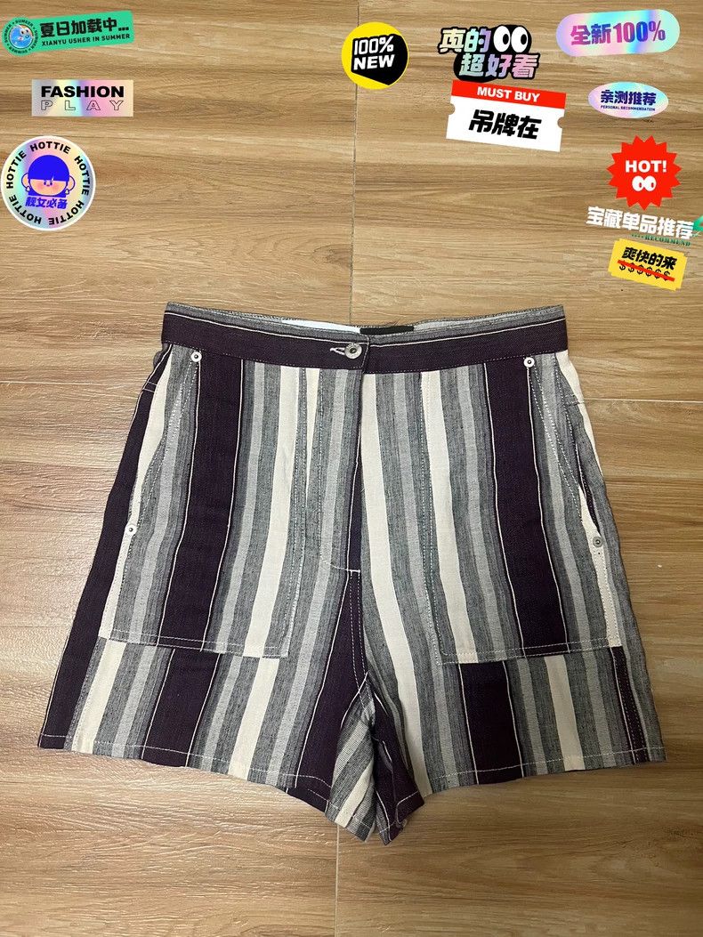 Loewe LOEWE Flax striped patchwork shorts Size 25" / US 0 / IT 36 - 1 Thumbnail