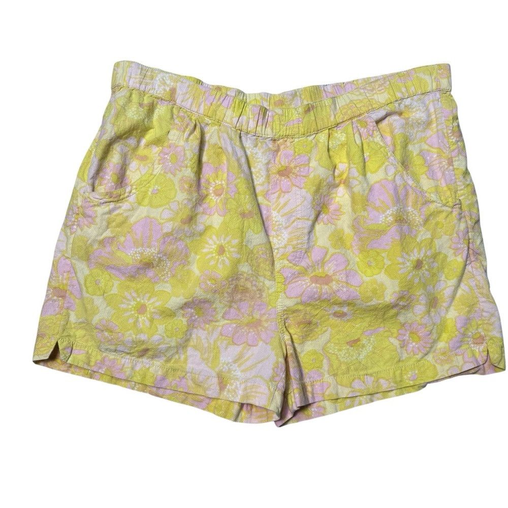 Free People Free People Palo Duro Yellow Floral Shorts Size M Size 32" / US 10 / IT 46 - 3 Thumbnail