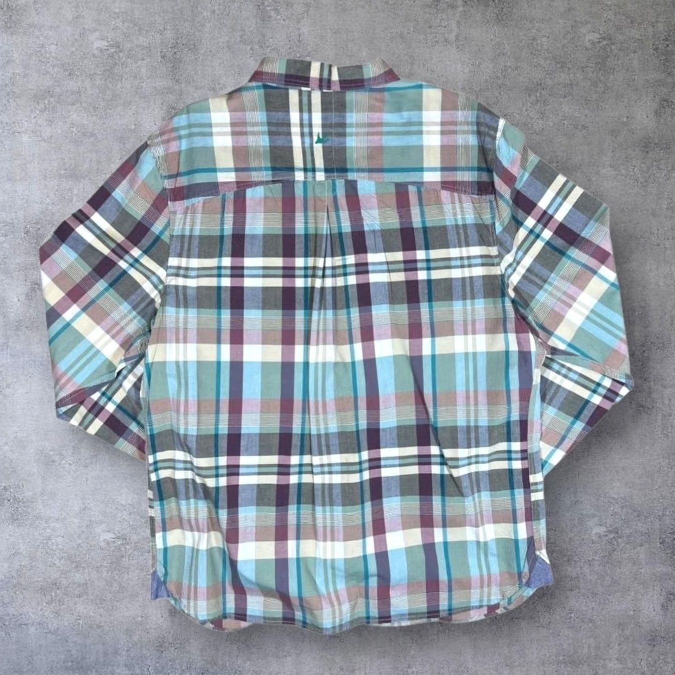 Vintage Mantaray Shirt Long Sleeve Cotton Plaid Check Blue Purple White Large Mens Button-Up Shirt Size US L / EU 52-54 / 3 - 2 Thumbnail