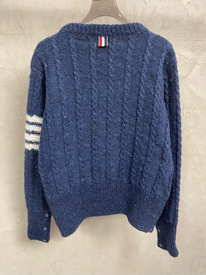 Thom Browne Thom Browne size4 Blue grey wool horsehair round collar swe Size US XL / EU 56 / 4 - 4 Thumbnail